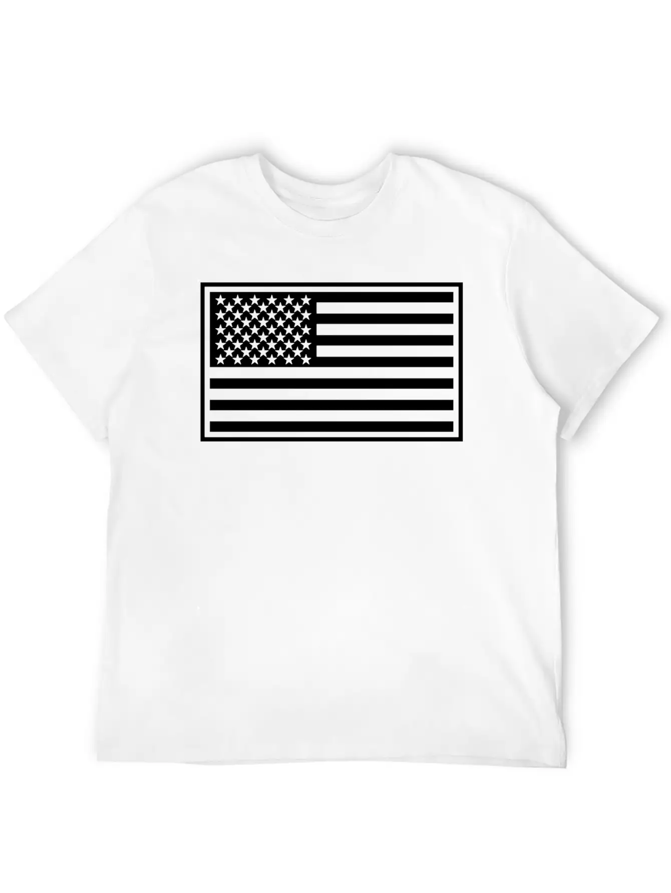 US Flag In White Modern Fit Casual T-Shirt ��� Clean And Versatile Design