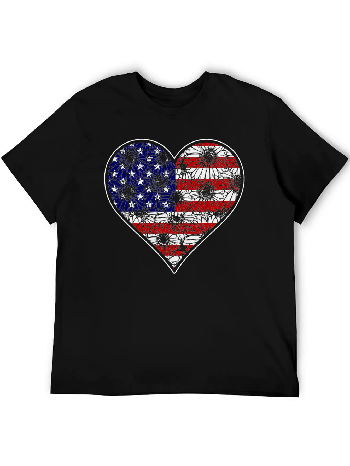 US Patriotic Heart With US FLAG 4th Of July Comfortable Minimalist Graphic Tee – Summer Style Essential