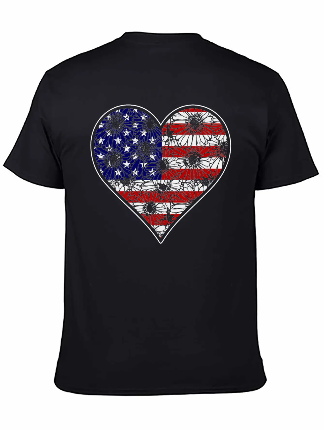 US Patriotic Heart With US FLAG 4th Of July Comfortable Minimalist Graphic Tee – Summer Style Essential