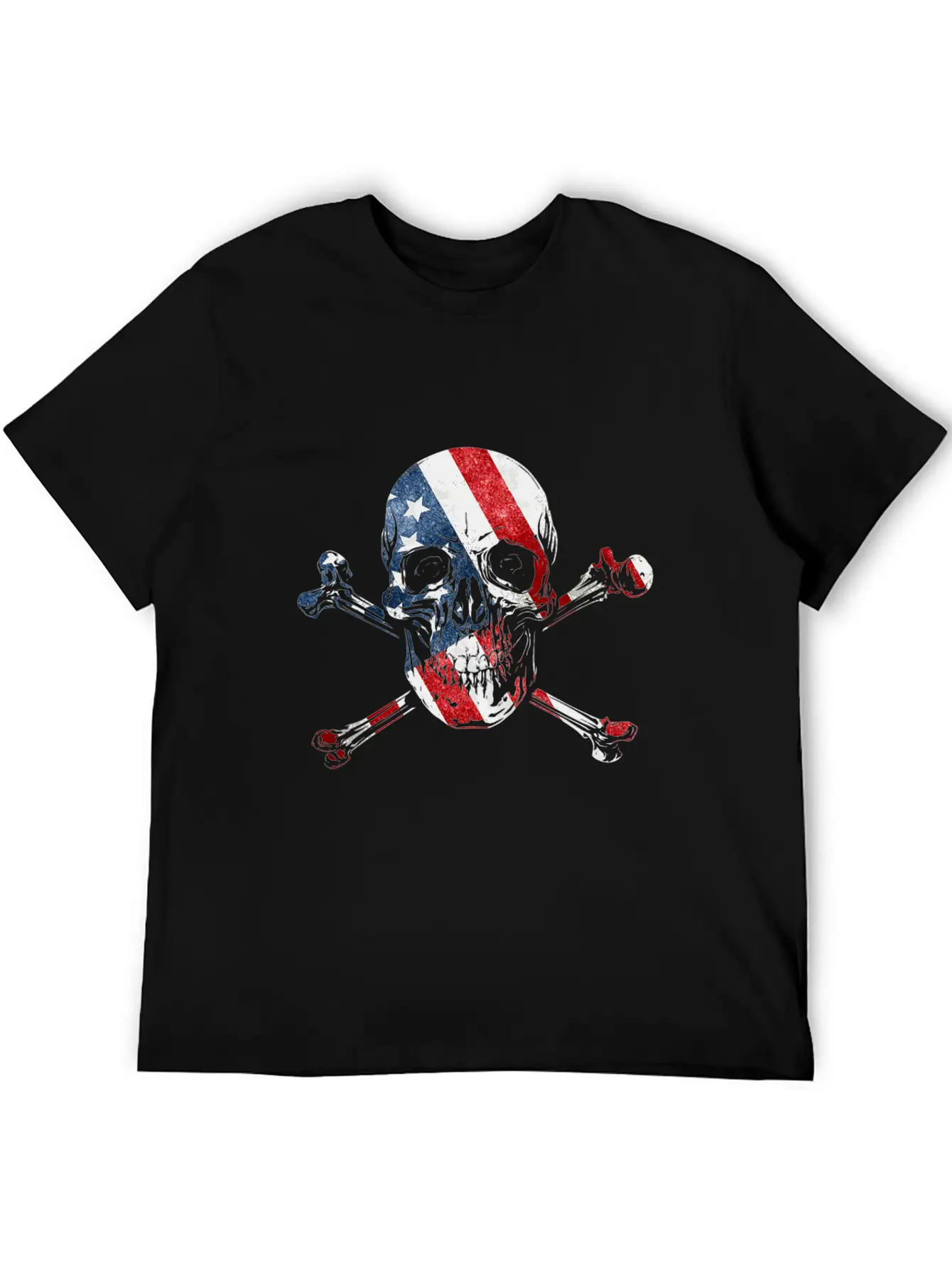 US Skull Flag Unisex Casual T-Shirt – Clean Design For Daily Comfort