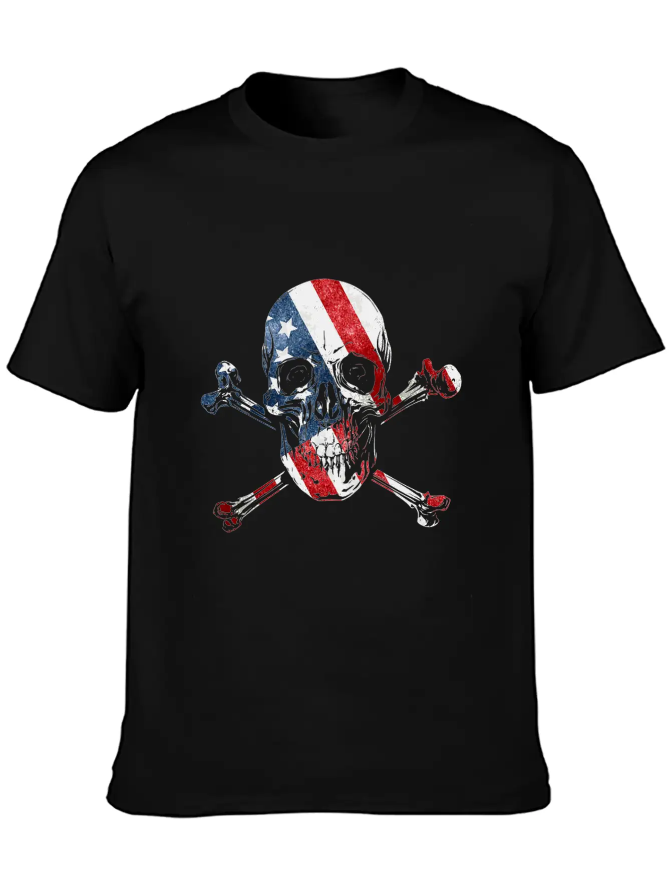 US Skull Flag Unisex Casual T-Shirt – Clean Design For Daily Comfort