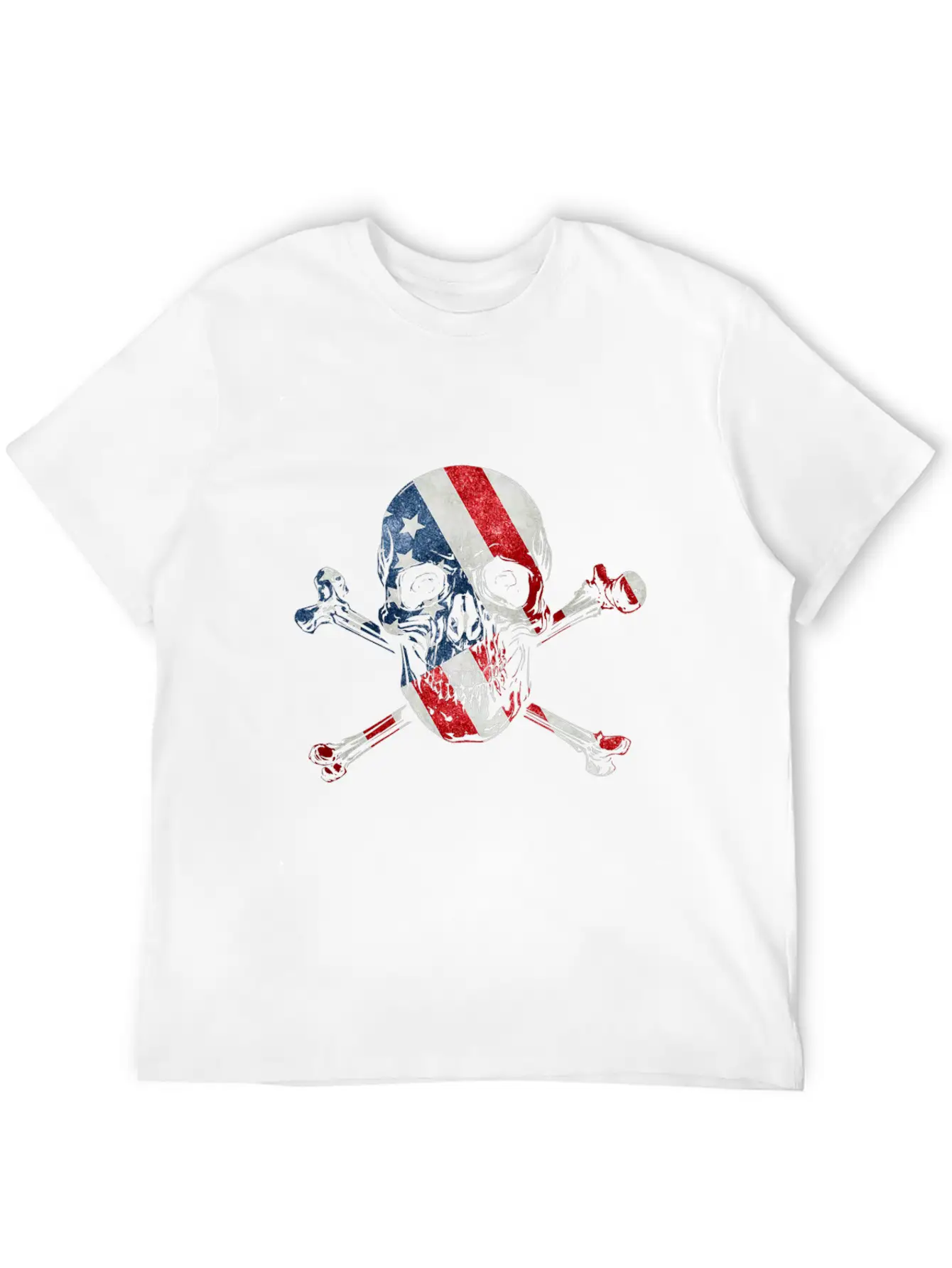 US Skull Flag Unisex Casual T-Shirt – Clean Design For Daily Comfort