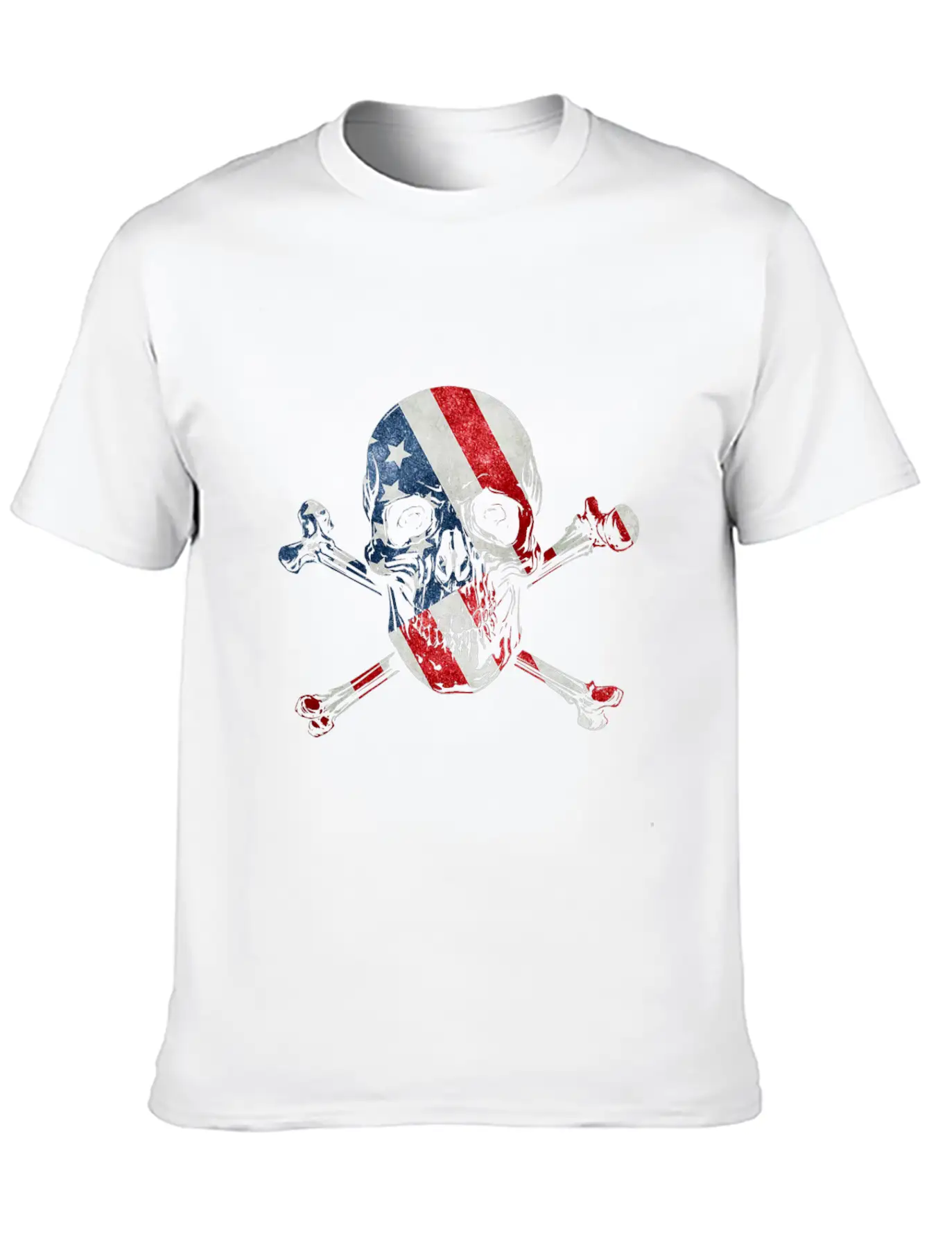 US Skull Flag Unisex Casual T-Shirt – Clean Design For Daily Comfort