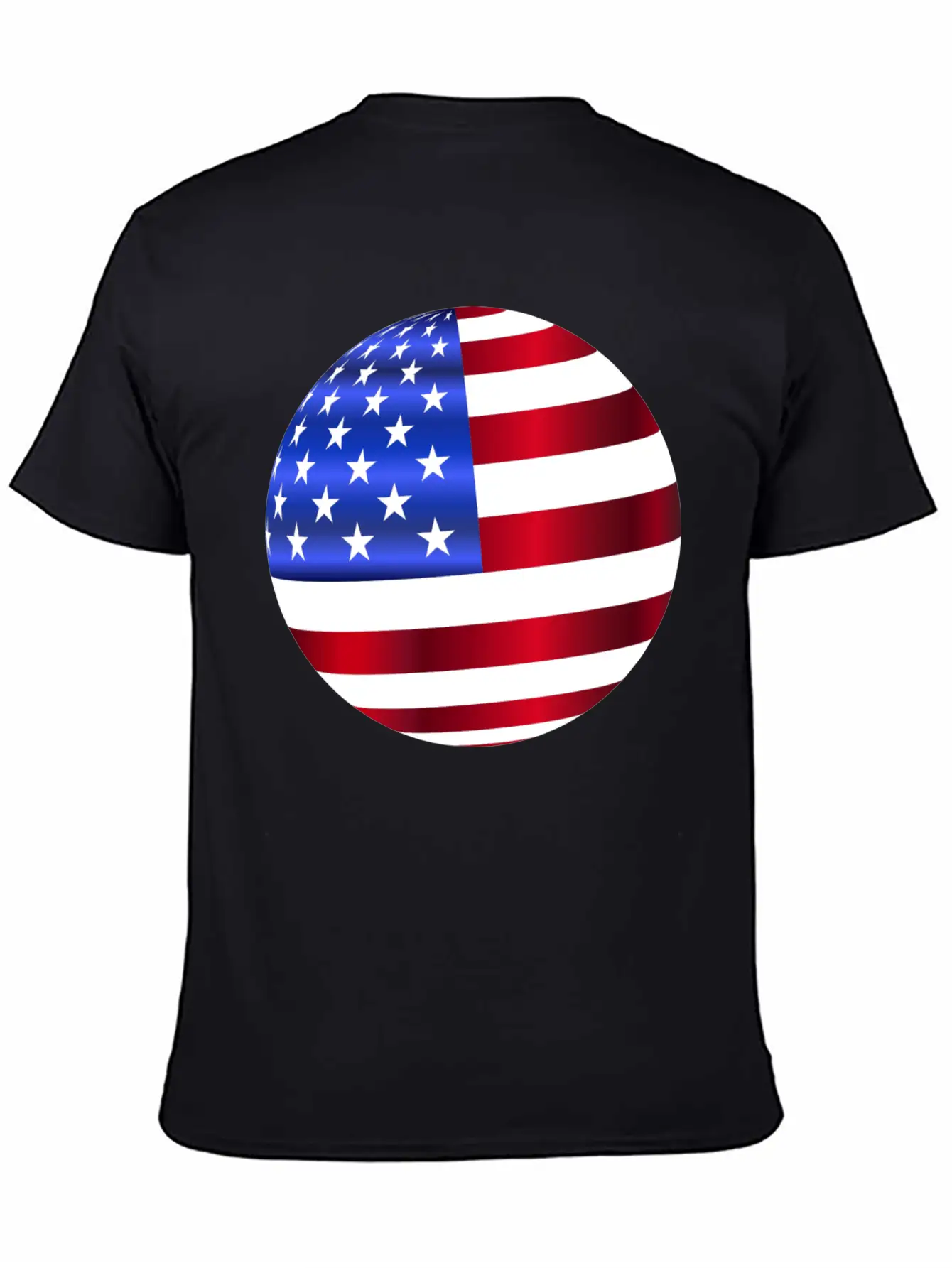 USA America Flag Symbol Ball Circle Modern Fit Casual T-Shirt – Clean And Versatile Design