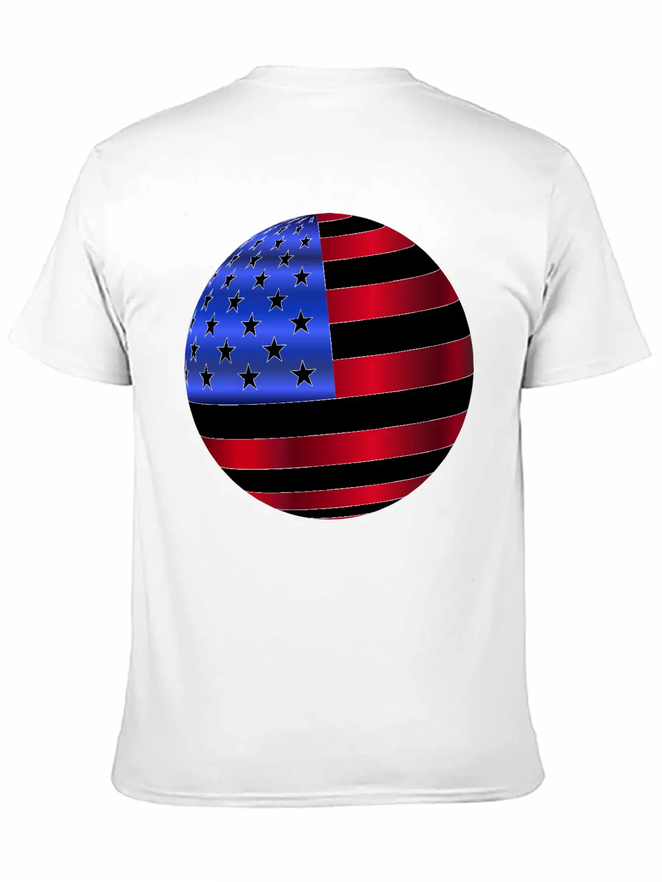 USA America Flag Symbol Ball Circle Modern Fit Casual T-Shirt – Clean And Versatile Design