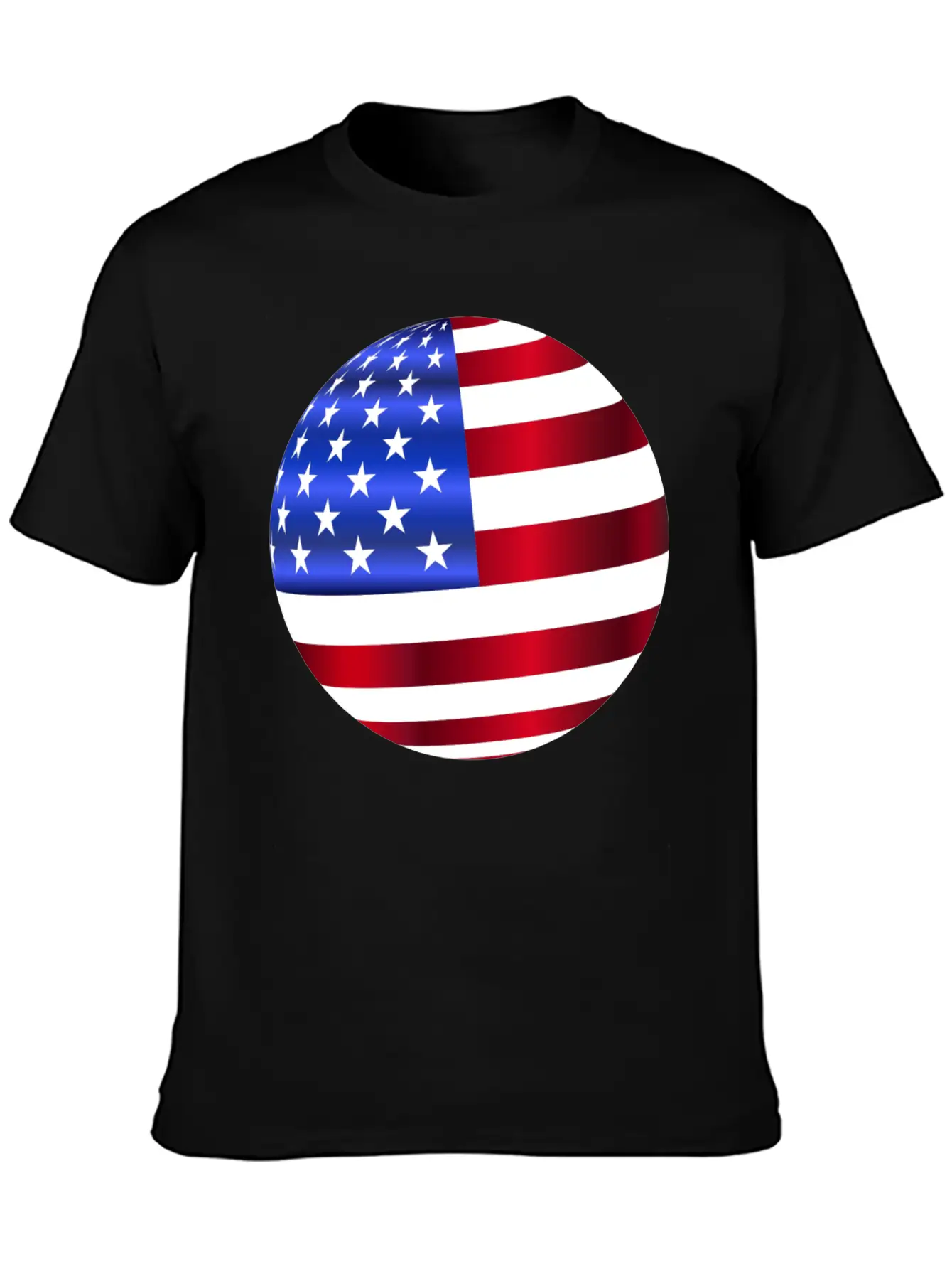 USA America Flag Symbol Ball Circle Modern Fit Casual T-Shirt – Clean And Versatile Design