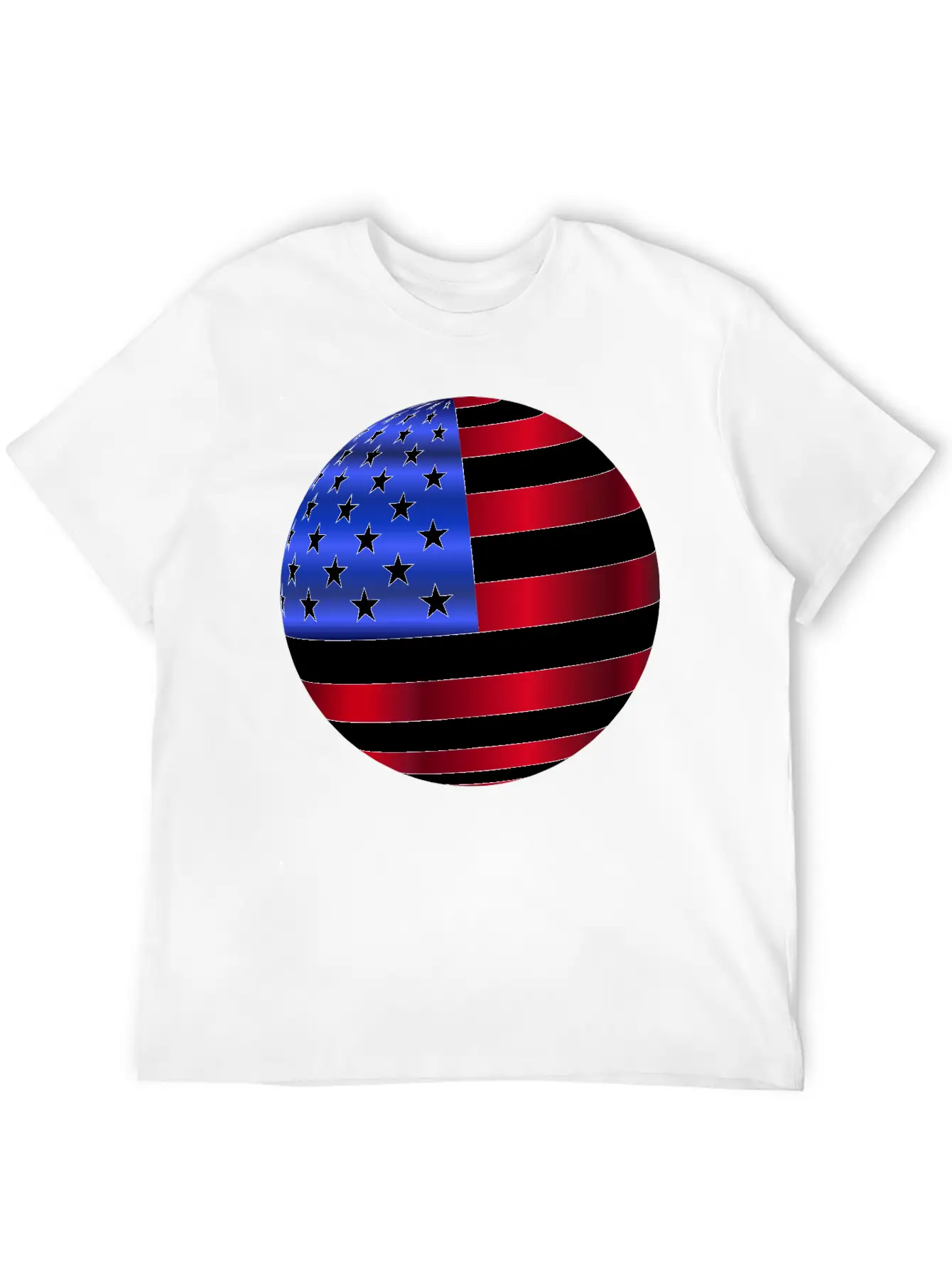USA America Flag Symbol Ball Circle Modern Fit Casual T-Shirt – Clean And Versatile Design