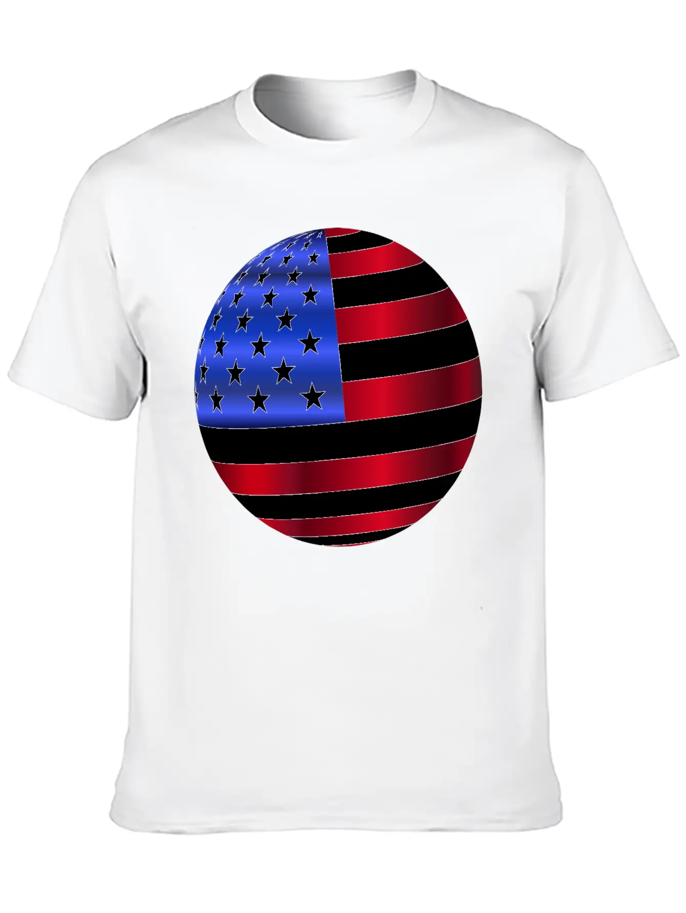 USA America Flag Symbol Ball Circle Modern Fit Casual T-Shirt – Clean And Versatile Design