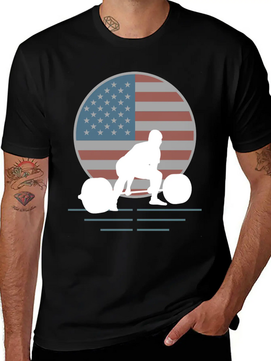 Usa Flag Deadlift Powerlifting Basic Graphic T-Shirt – Daily Comfort In Soft Cotton
