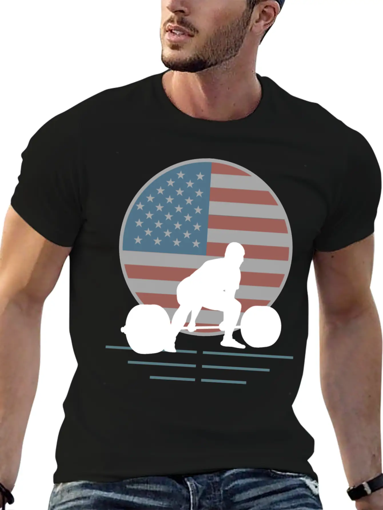 Usa Flag Deadlift Powerlifting Basic Graphic T-Shirt – Daily Comfort In Soft Cotton
