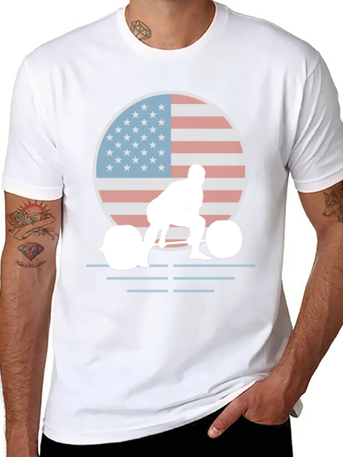 Usa Flag Deadlift Powerlifting Basic Graphic T-Shirt – Daily Comfort In Soft Cotton
