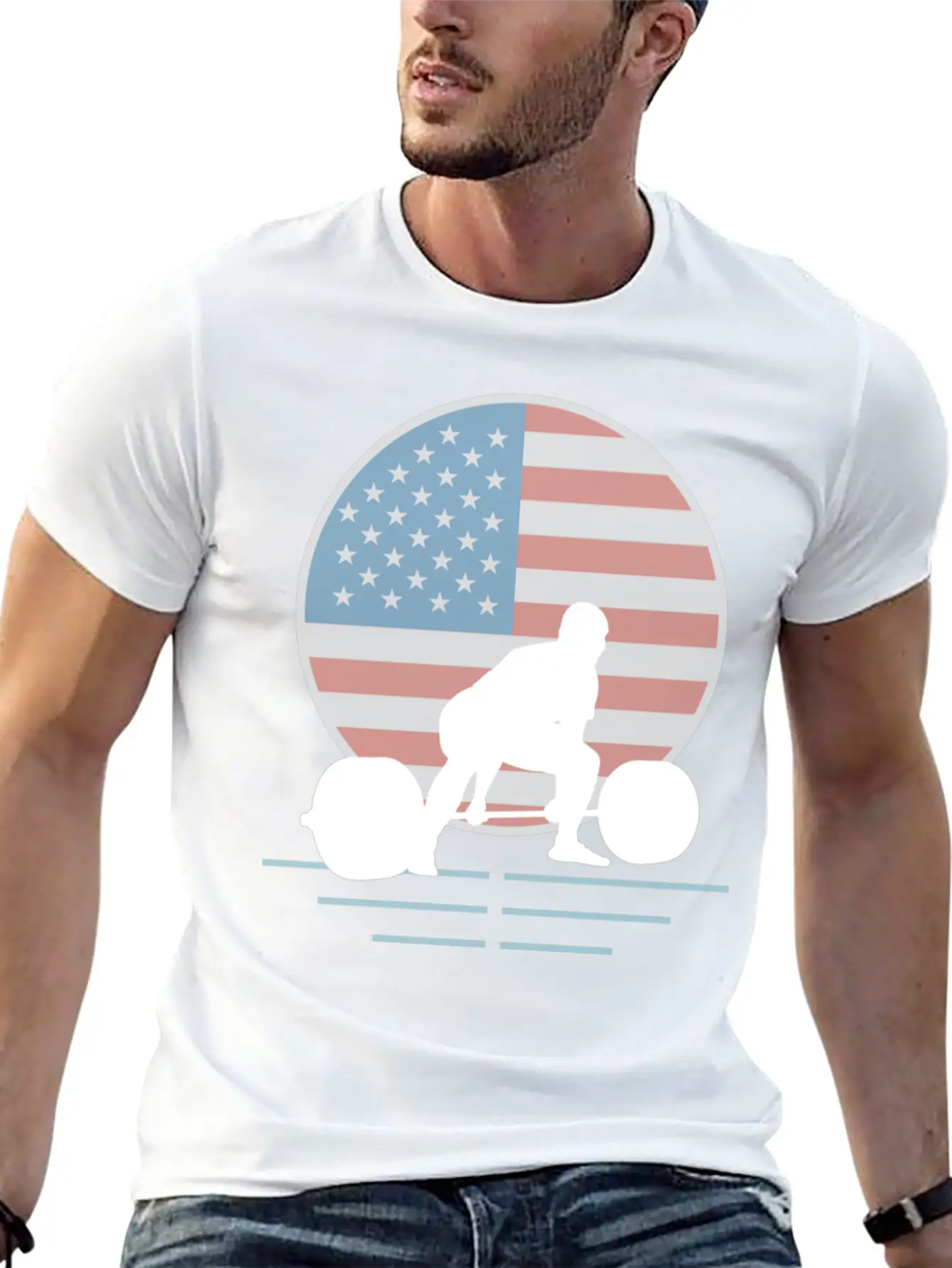 Usa Flag Deadlift Powerlifting Basic Graphic T-Shirt – Daily Comfort In Soft Cotton