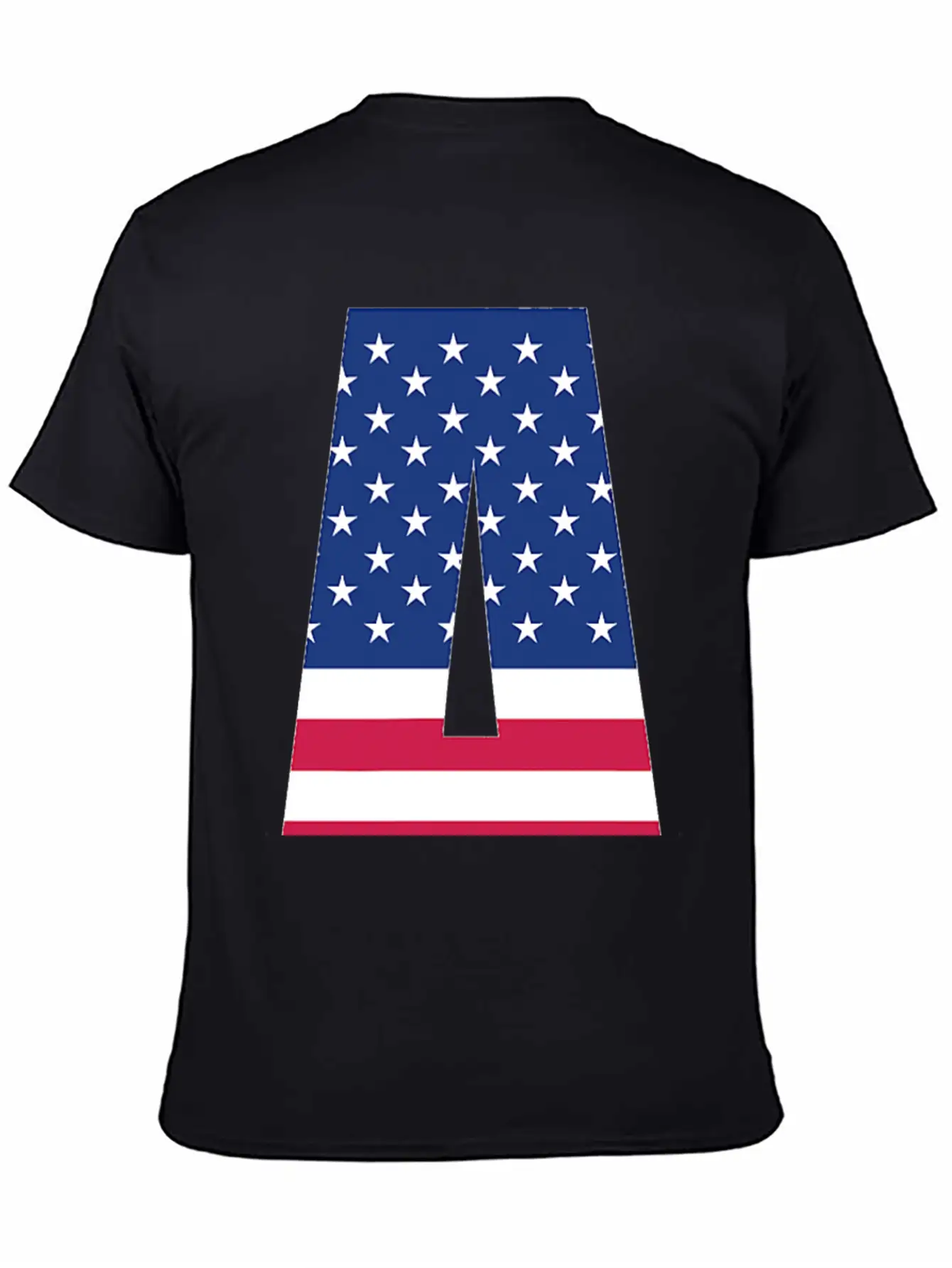 USA Flag Letter A 4th July Stars Stripes Patriotic Modern Fit Casual T-Shirt ��� Clean And Versatile Design