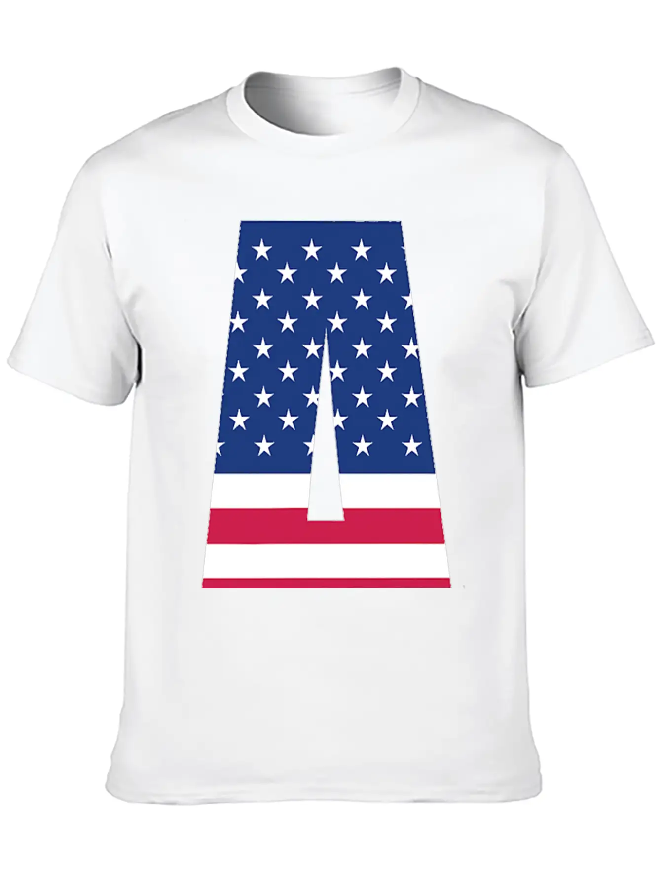 USA Flag Letter A 4th July Stars Stripes Patriotic Modern Fit Casual T-Shirt ��� Clean And Versatile Design