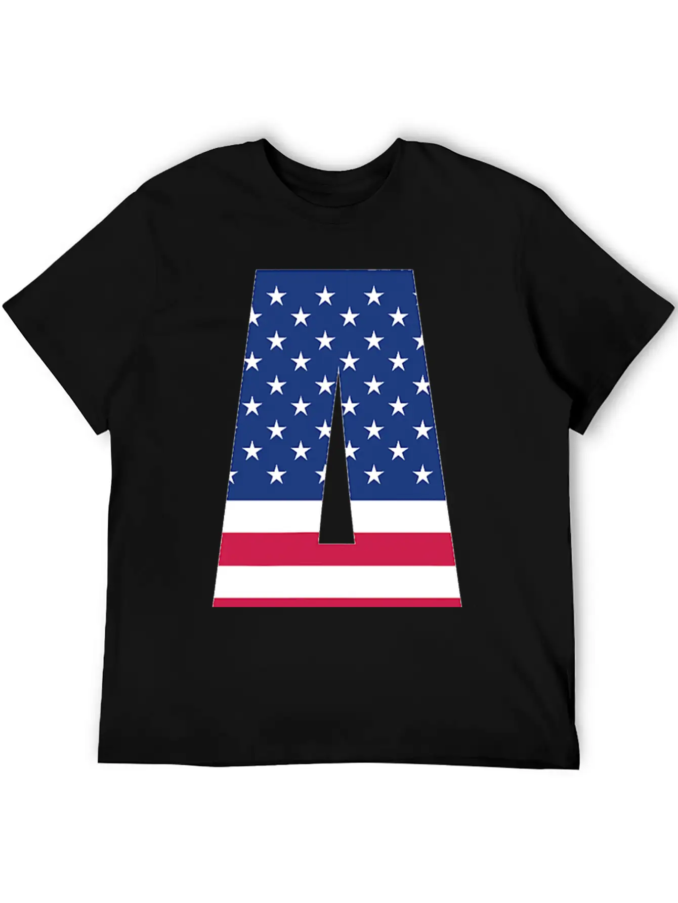 USA Flag Letter A 4th July Stars Stripes Patriotic Modern Fit Casual T-Shirt ��� Clean And Versatile Design