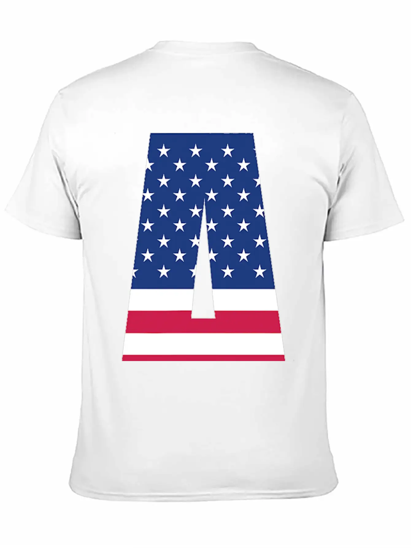 USA Flag Letter A 4th July Stars Stripes Patriotic Modern Fit Casual T-Shirt ��� Clean And Versatile Design