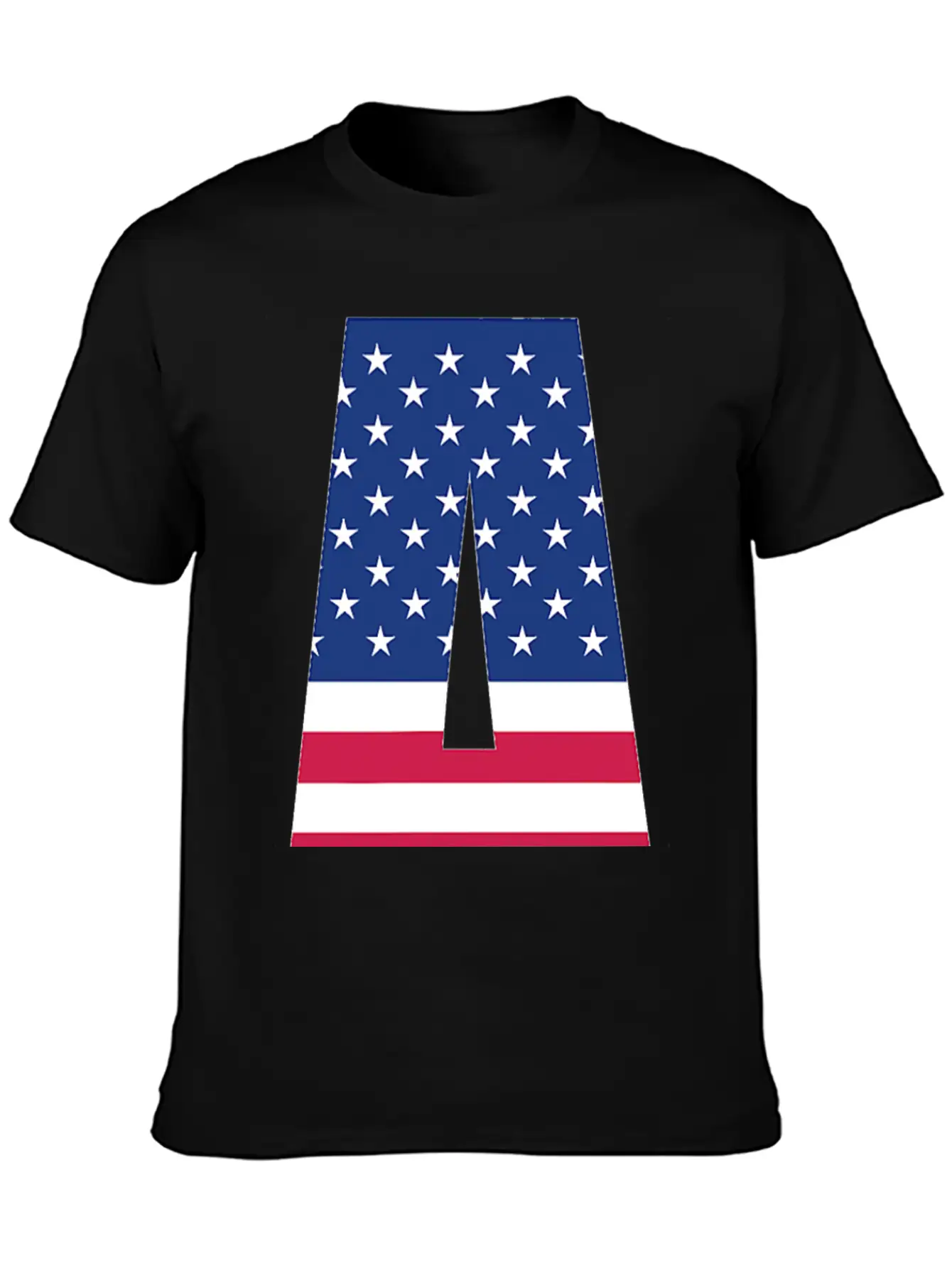 USA Flag Letter A 4th July Stars Stripes Patriotic Modern Fit Casual T-Shirt ��� Clean And Versatile Design