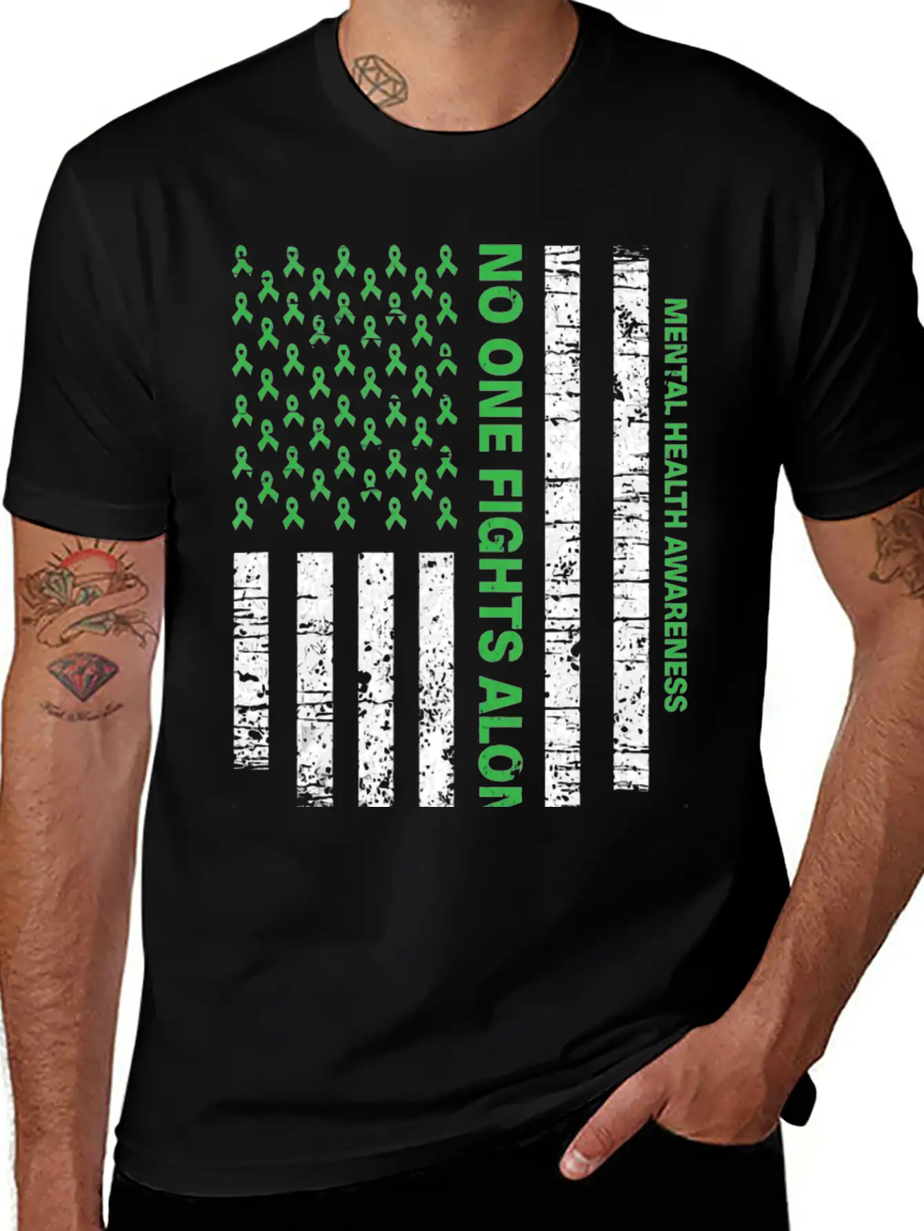 Usa Flag Mental Health Awareness Classic Fit Graphic Tee For Daily Comfort – Unisex Cotton Shirt