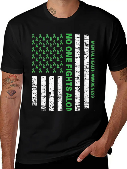 Usa Flag Mental Health Awareness Classic Fit Graphic Tee For Daily Comfort – Unisex Cotton Shirt