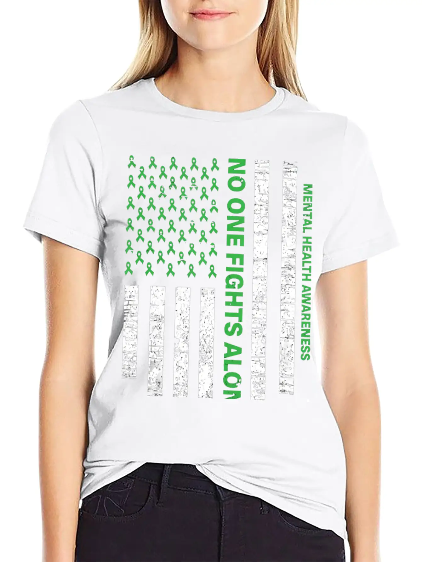 Usa Flag Mental Health Awareness Classic Fit Graphic Tee For Daily Comfort – Unisex Cotton Shirt