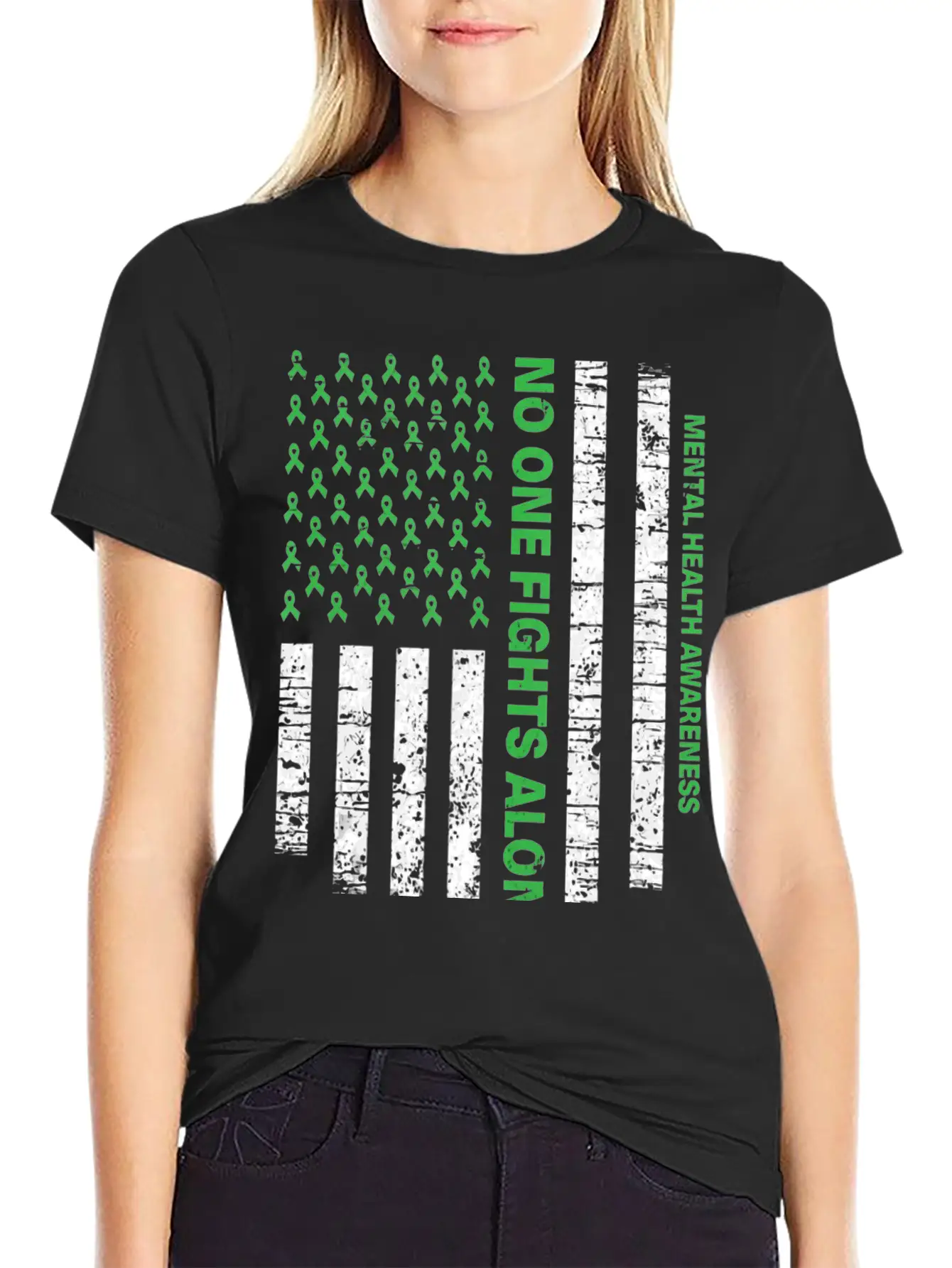 Usa Flag Mental Health Awareness Classic Fit Graphic Tee For Daily Comfort – Unisex Cotton Shirt