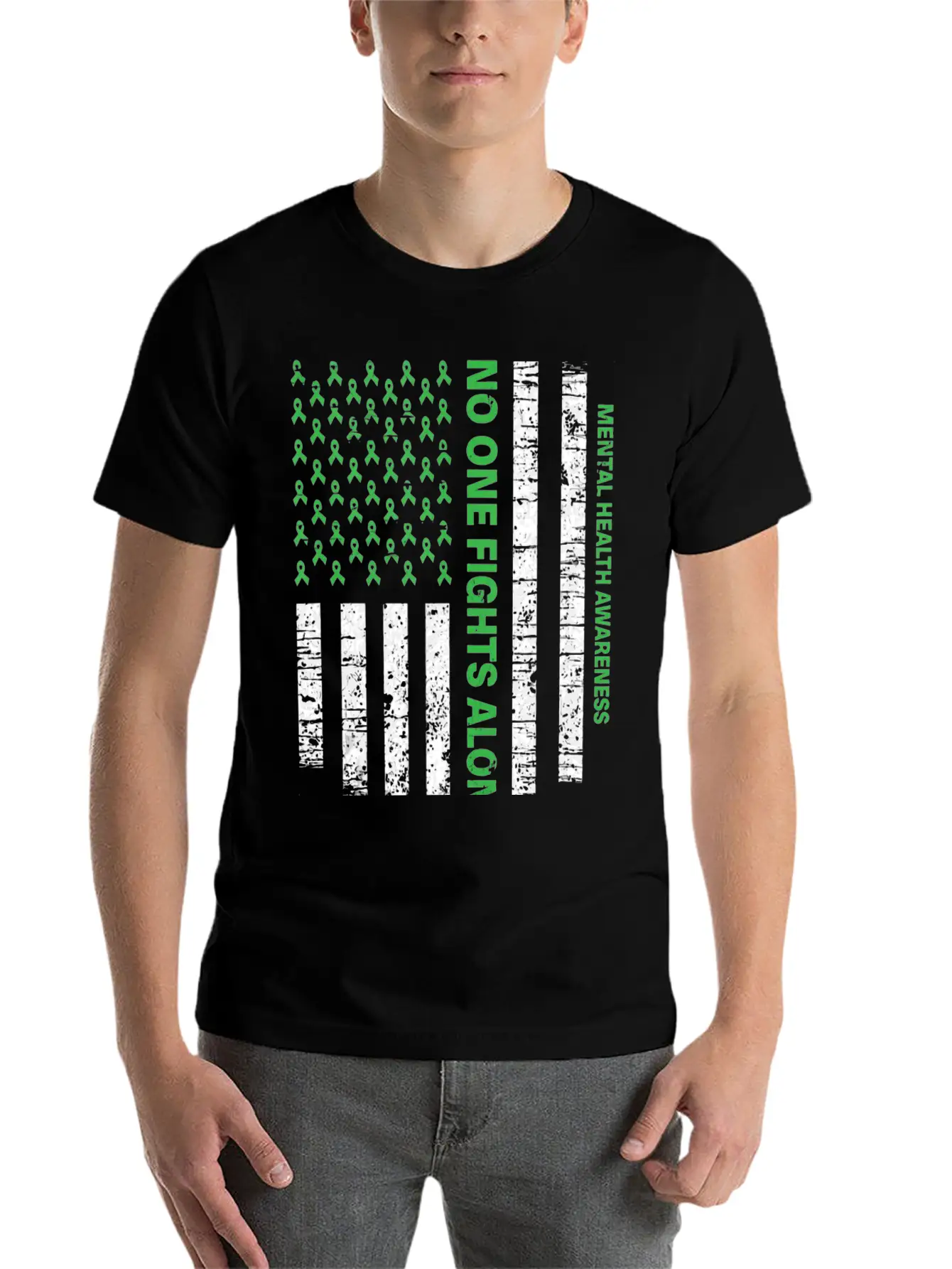 Usa Flag Mental Health Awareness Classic Fit Graphic Tee For Daily Comfort – Unisex Cotton Shirt