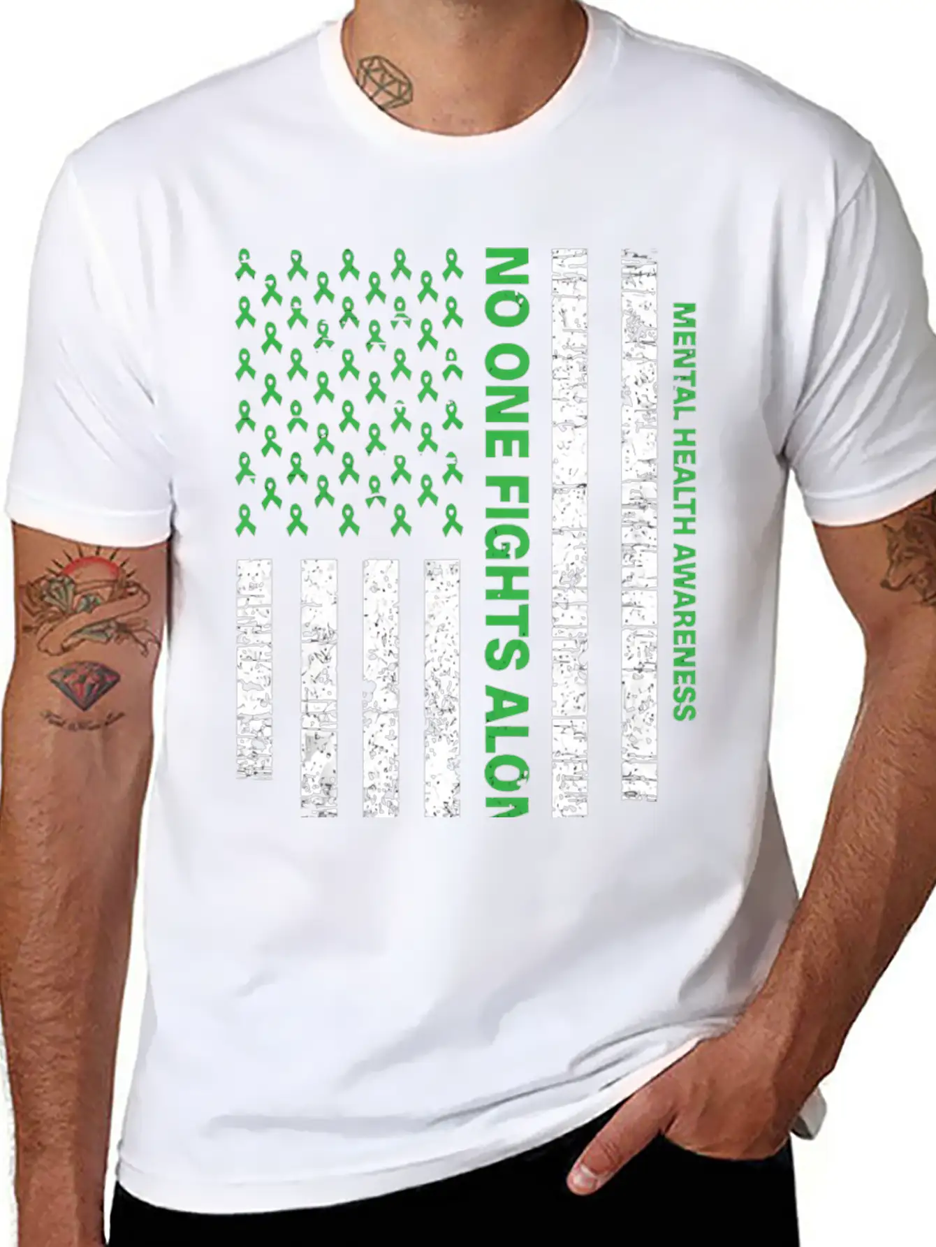 Usa Flag Mental Health Awareness Classic Fit Graphic Tee For Daily Comfort – Unisex Cotton Shirt