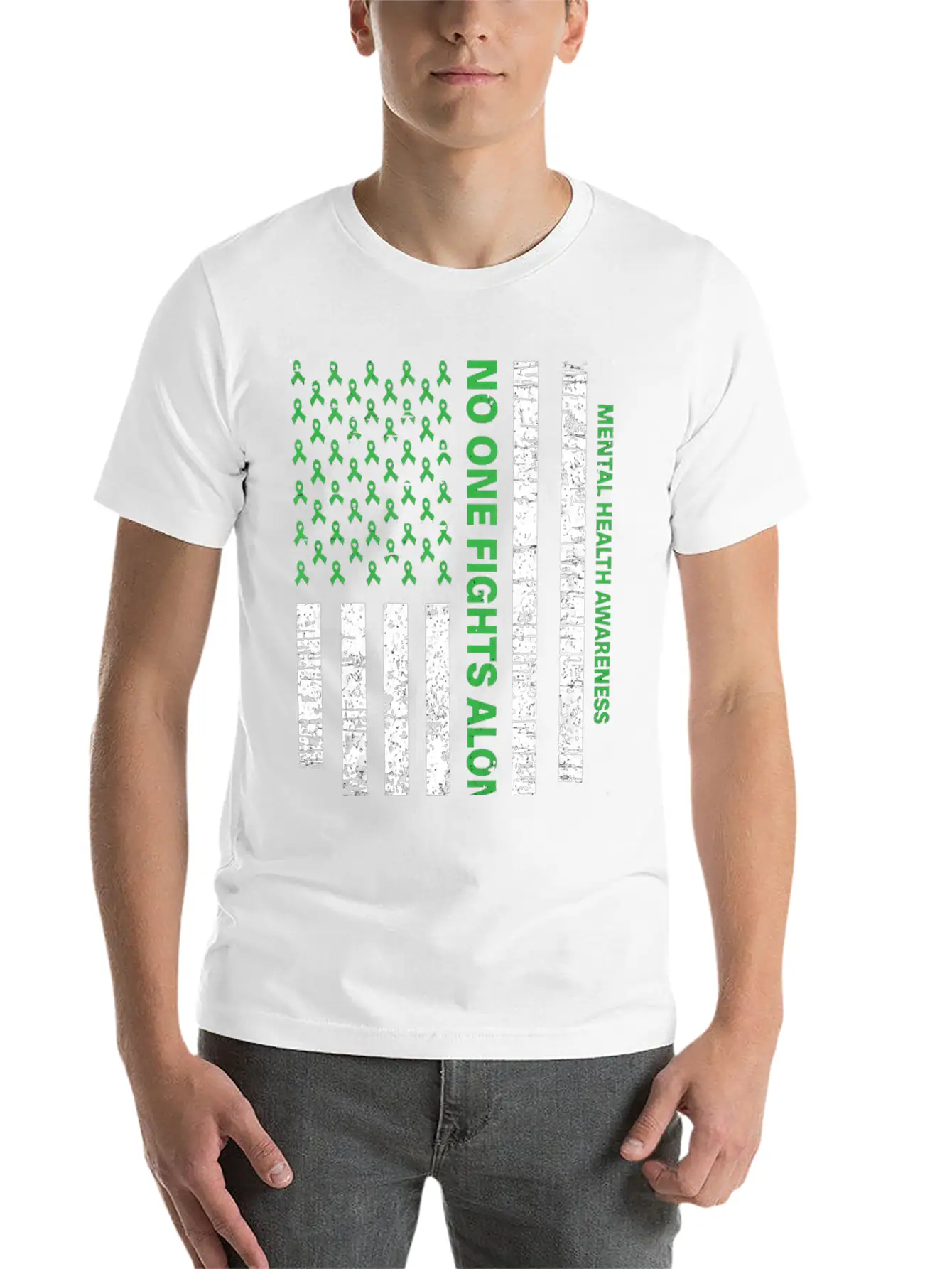 Usa Flag Mental Health Awareness Classic Fit Graphic Tee For Daily Comfort – Unisex Cotton Shirt