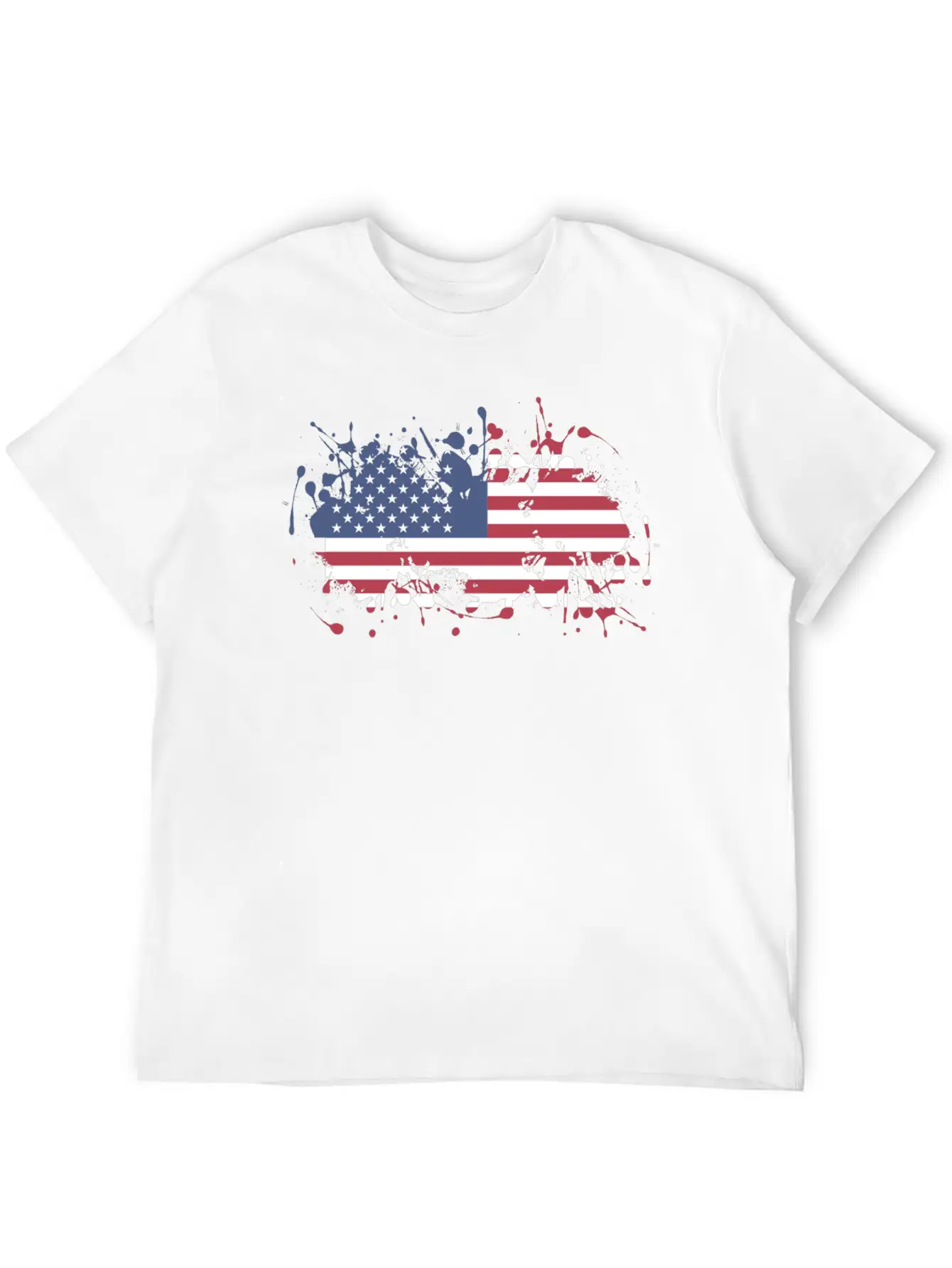 USA Splatter Flag Classic Fit Graphic Tee For Daily Comfort – Unisex Cotton Shirt