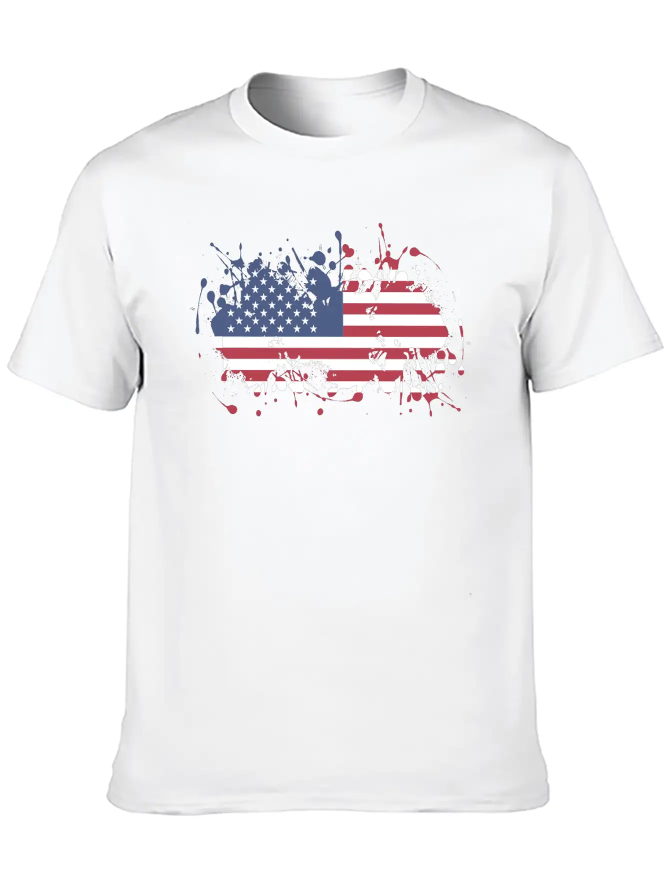 USA Splatter Flag Classic Fit Graphic Tee For Daily Comfort – Unisex Cotton Shirt