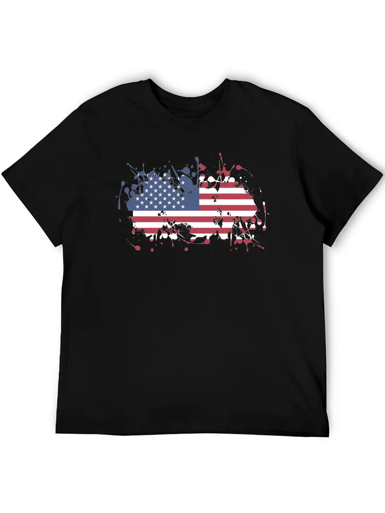 USA Splatter Flag Classic Fit Graphic Tee For Daily Comfort – Unisex Cotton Shirt