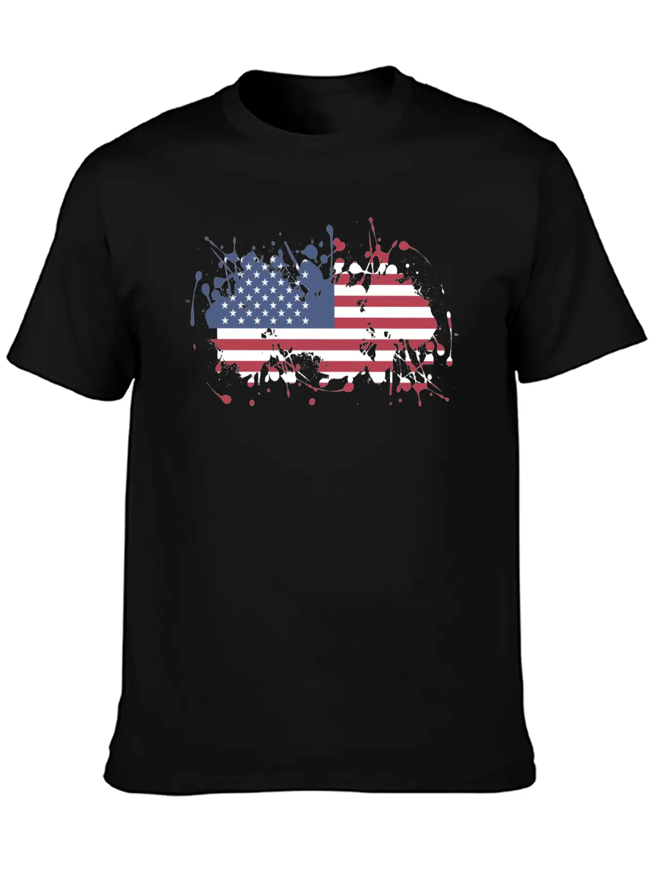 USA Splatter Flag Classic Fit Graphic Tee For Daily Comfort – Unisex Cotton Shirt