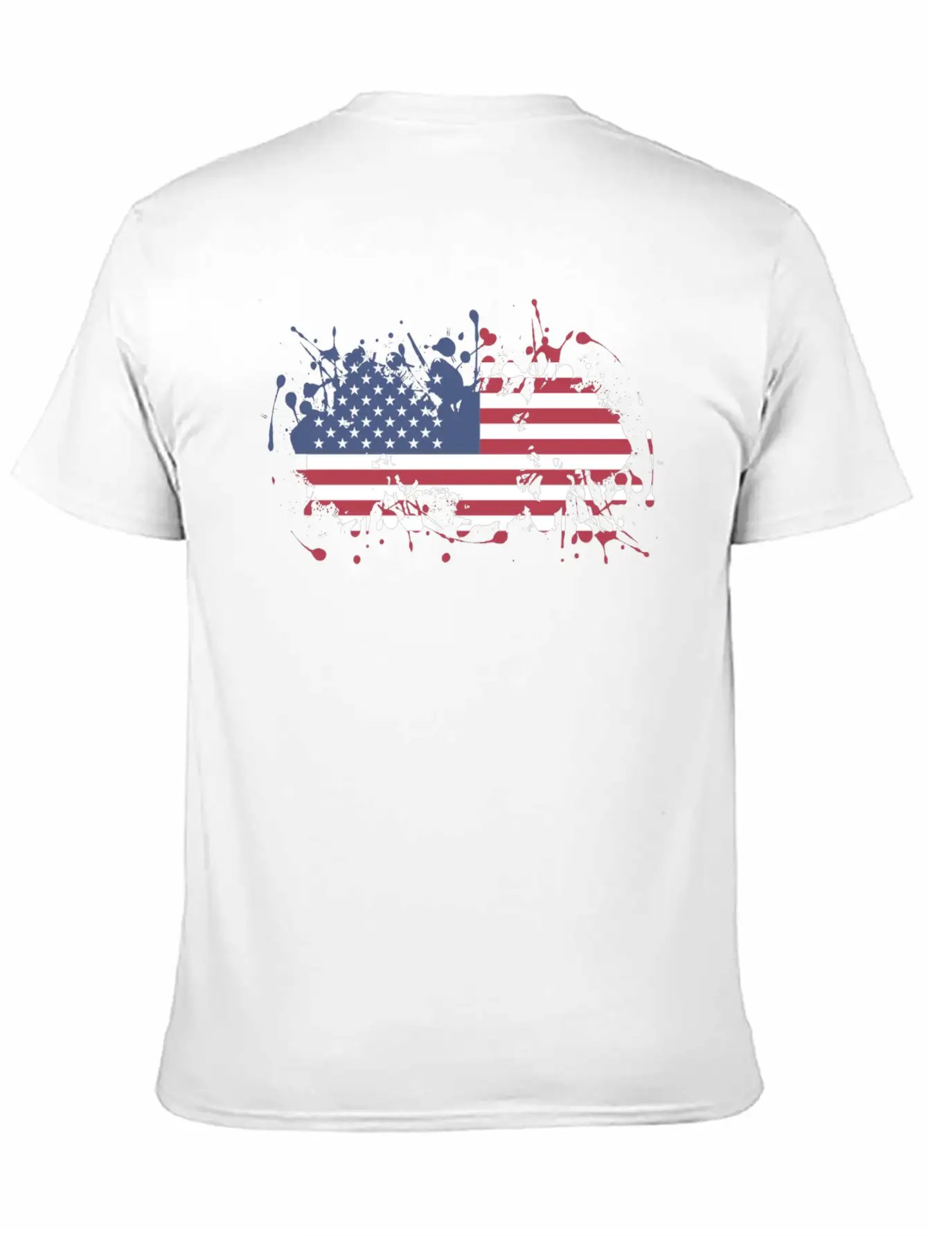 USA Splatter Flag Classic Fit Graphic Tee For Daily Comfort – Unisex Cotton Shirt