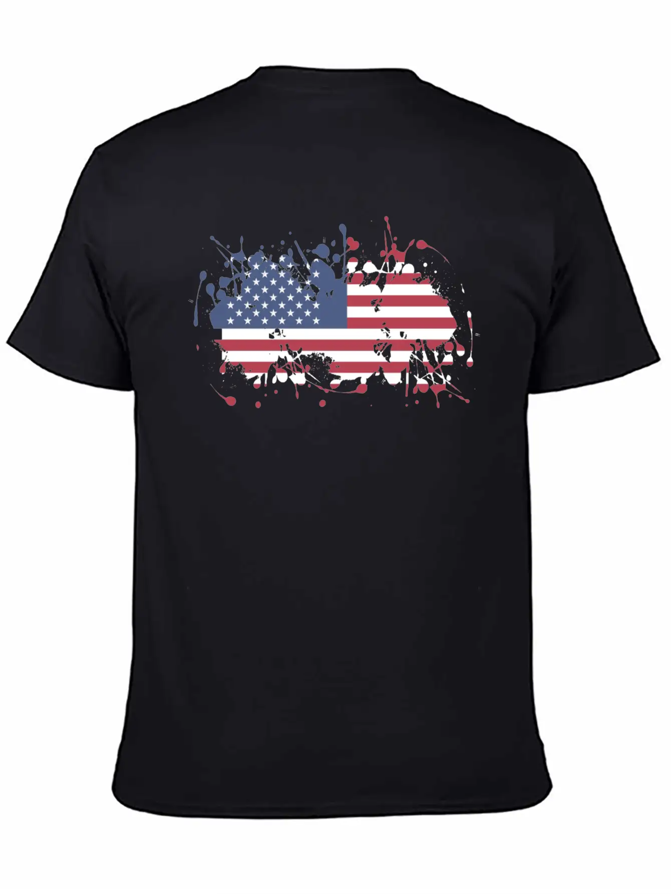 USA Splatter Flag Classic Fit Graphic Tee For Daily Comfort – Unisex Cotton Shirt