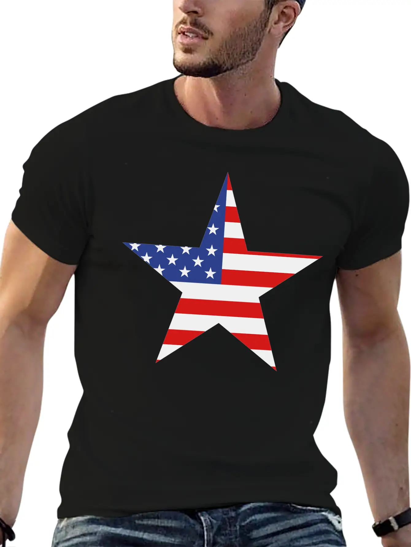 USA Star Modern Fit Casual T-Shirt ��� Clean And Versatile Design