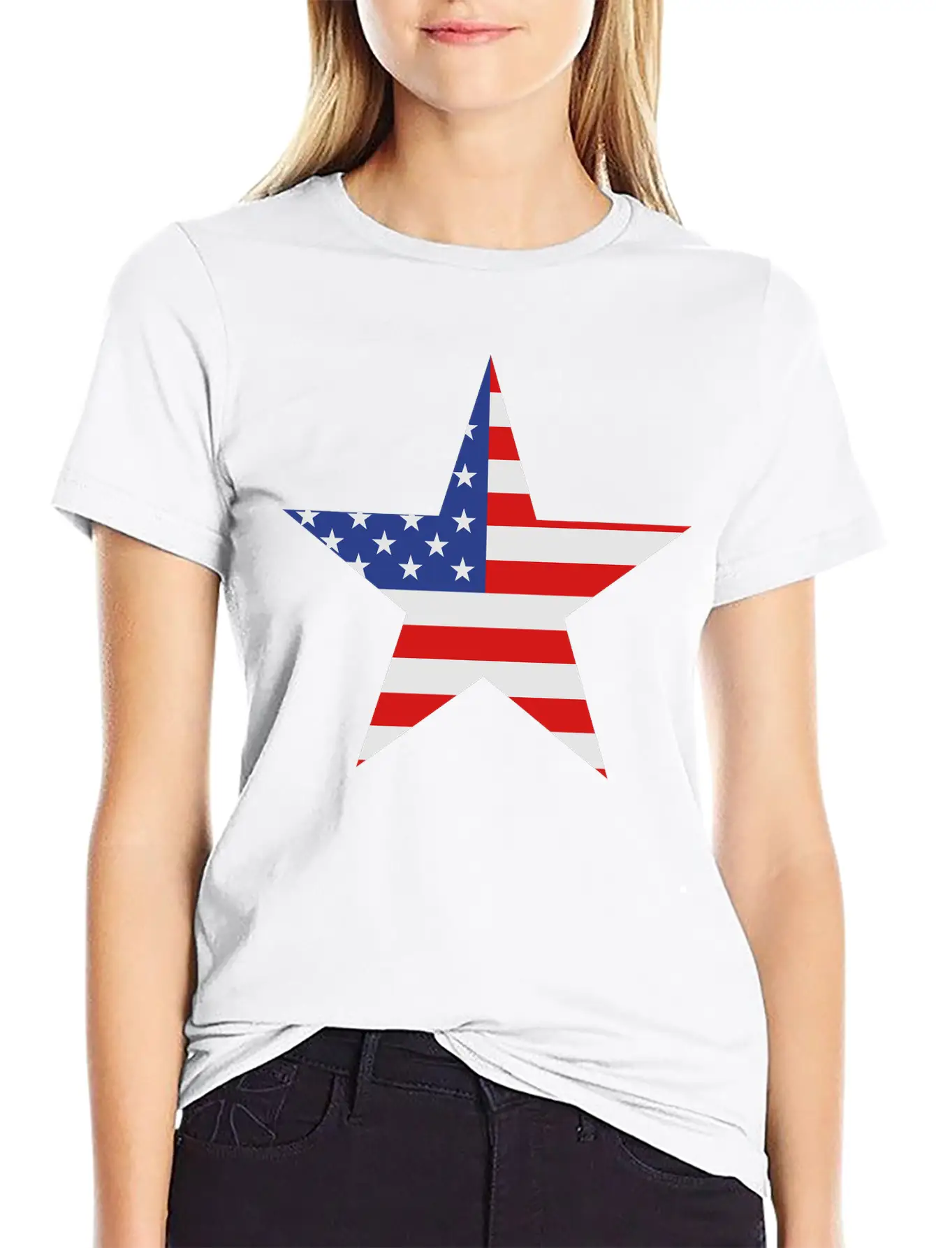 USA Star Modern Fit Casual T-Shirt ��� Clean And Versatile Design
