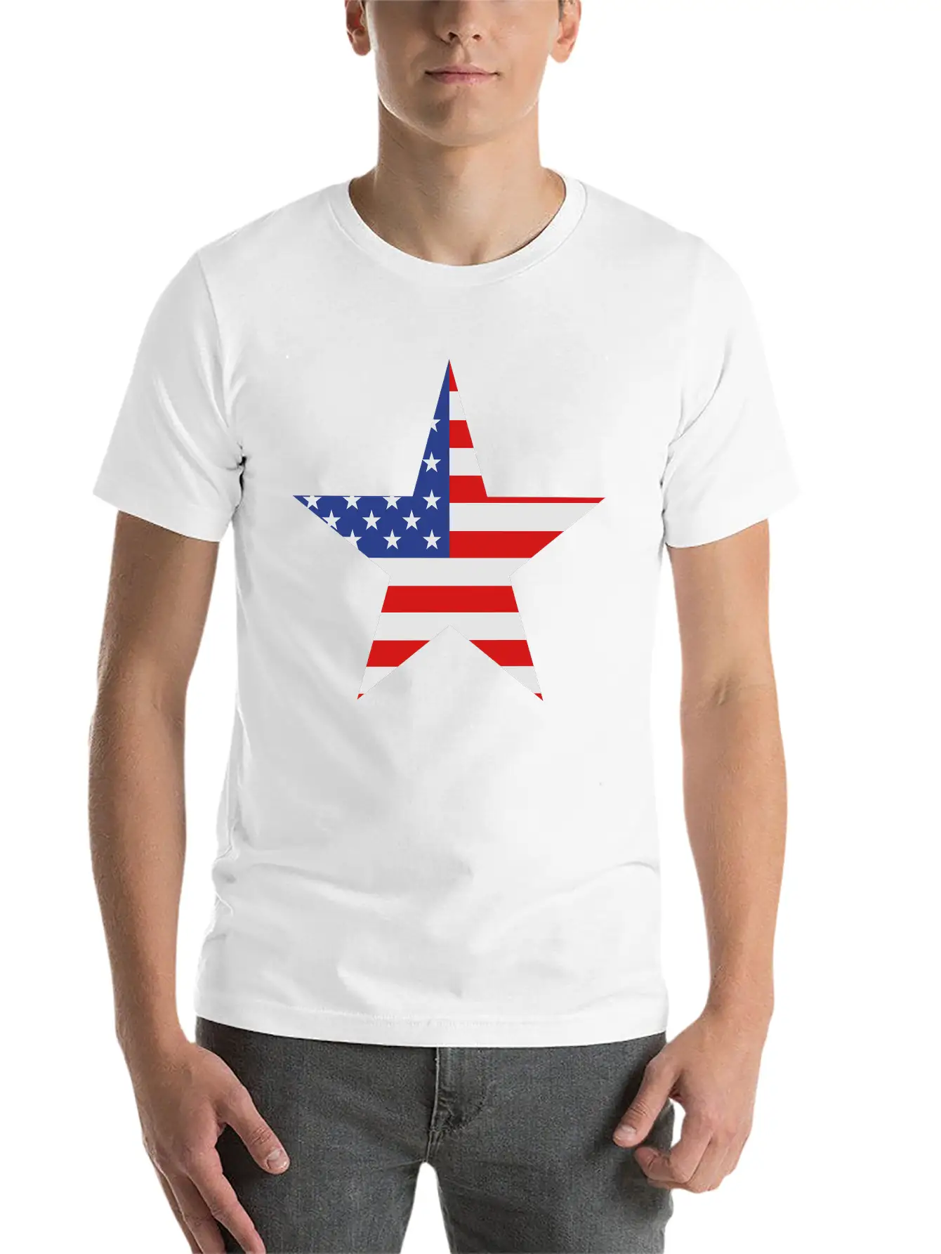 USA Star Modern Fit Casual T-Shirt ��� Clean And Versatile Design
