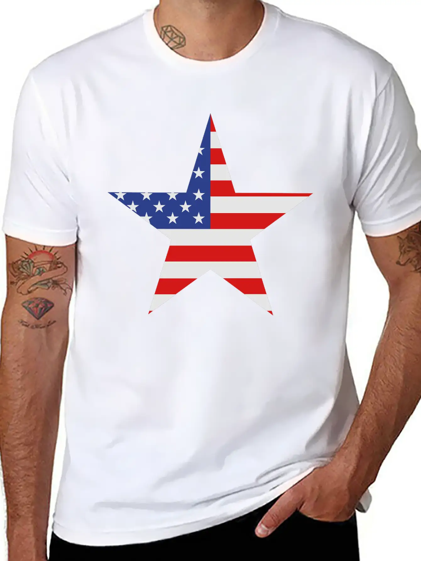 USA Star Modern Fit Casual T-Shirt ��� Clean And Versatile Design