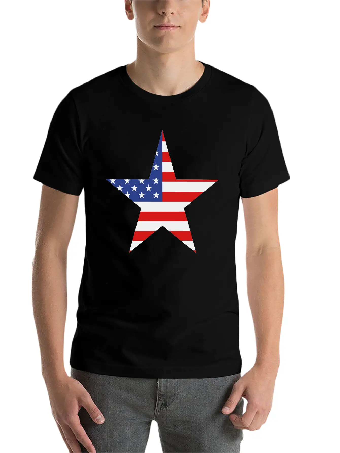 USA Star Modern Fit Casual T-Shirt ��� Clean And Versatile Design