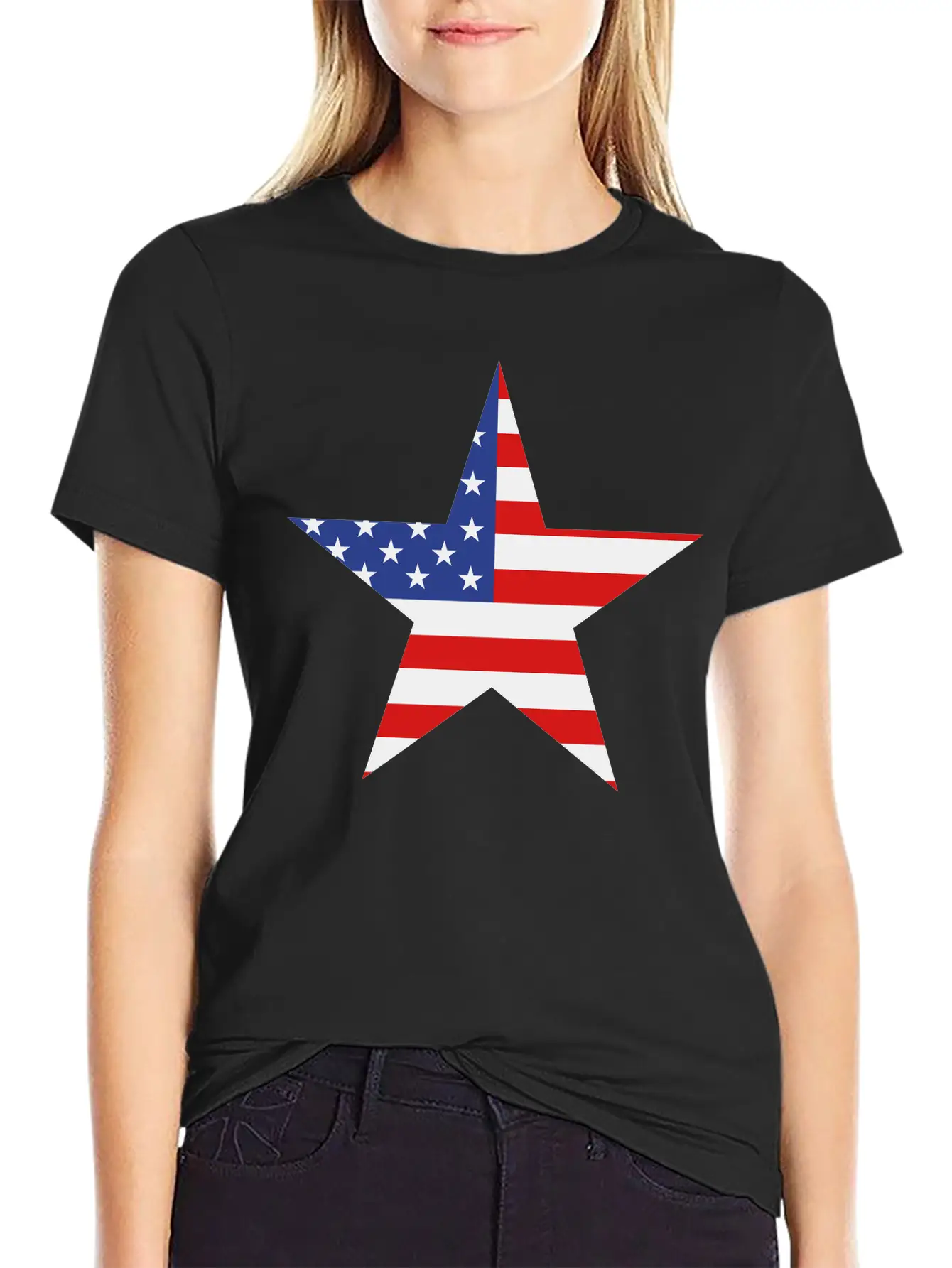 USA Star Modern Fit Casual T-Shirt ��� Clean And Versatile Design