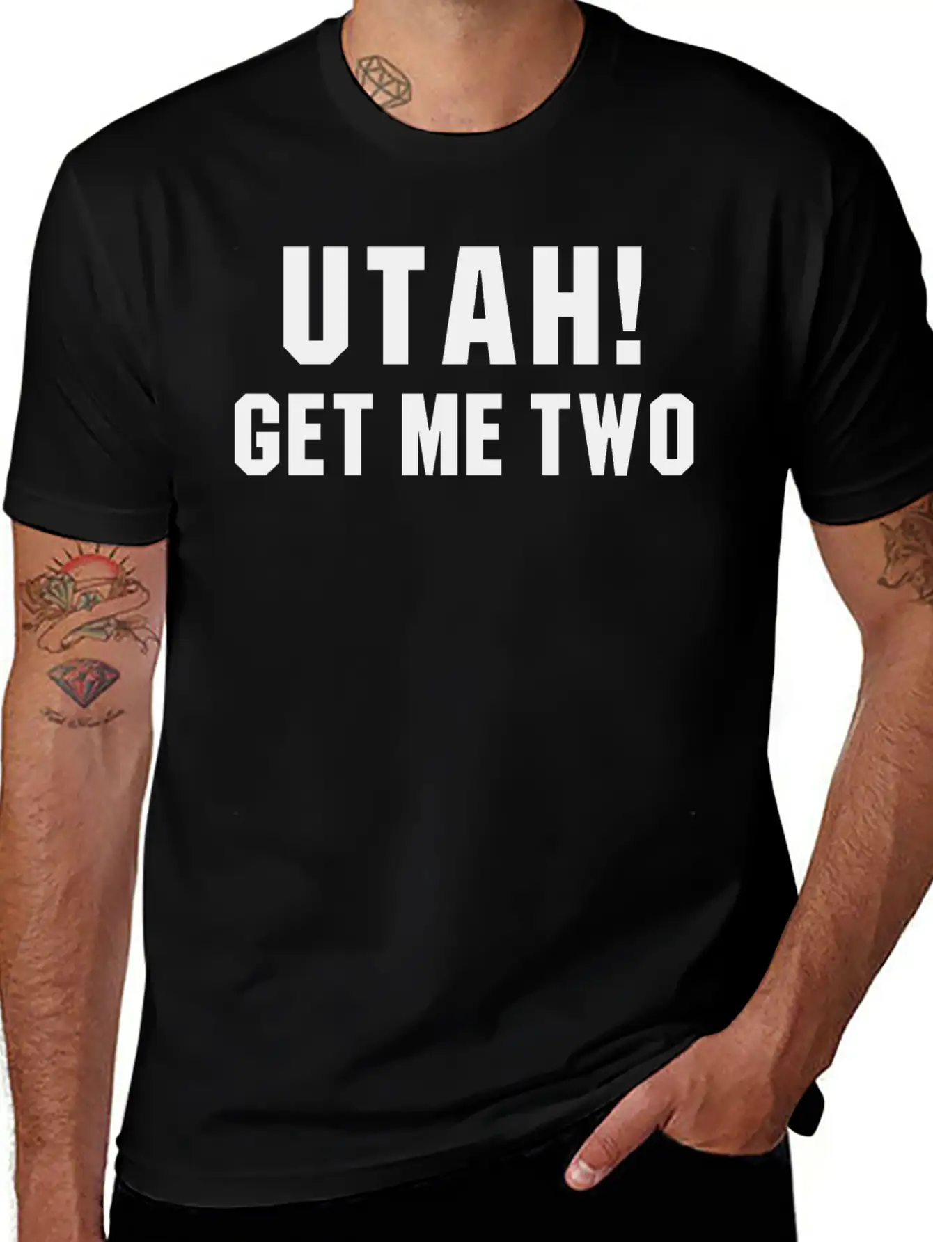 UTAH GET ME TWO POINT BREAK Quote Basic Graphic T-Shirt – Daily Comfort In Soft Cotton