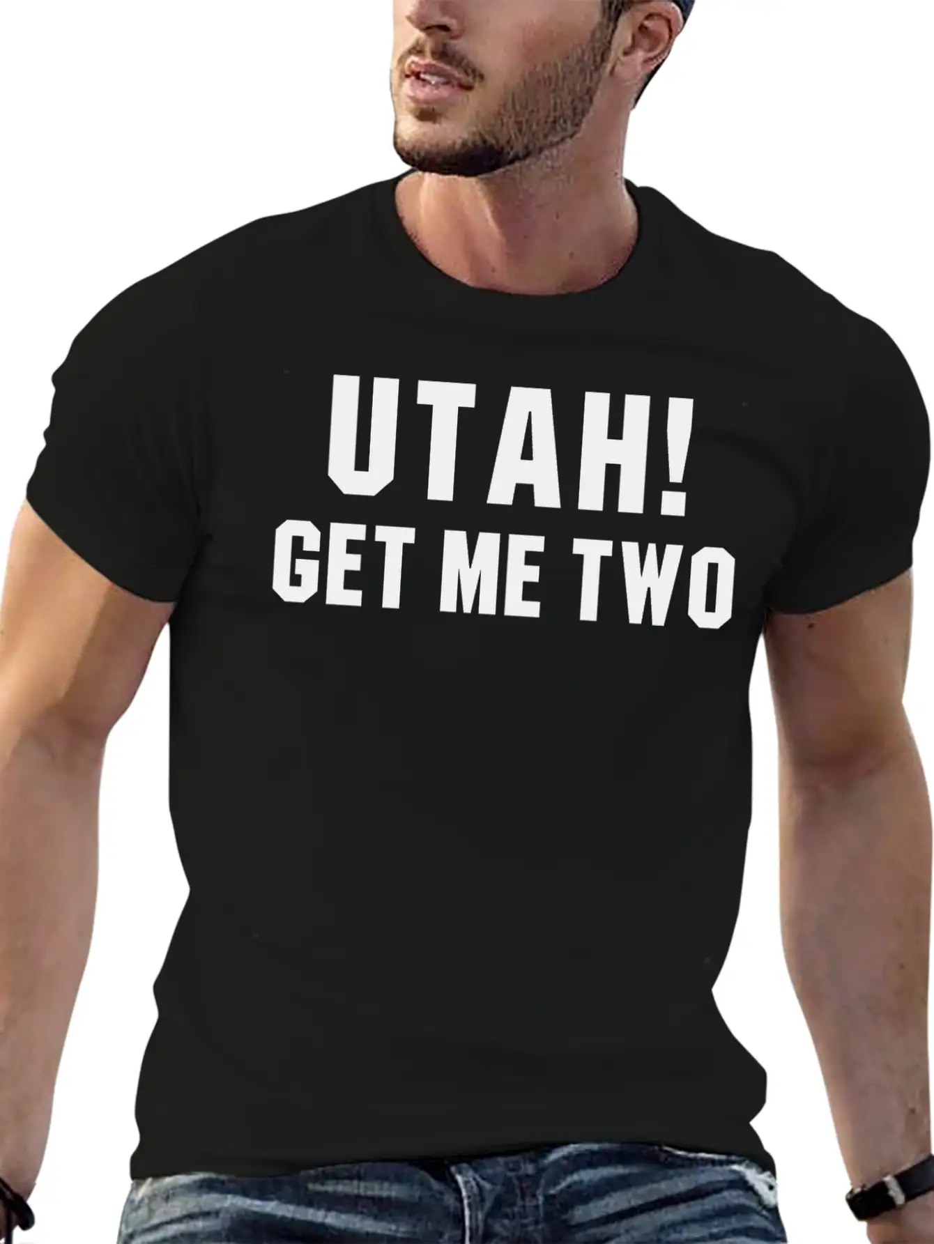 UTAH GET ME TWO POINT BREAK Quote Basic Graphic T-Shirt – Daily Comfort In Soft Cotton
