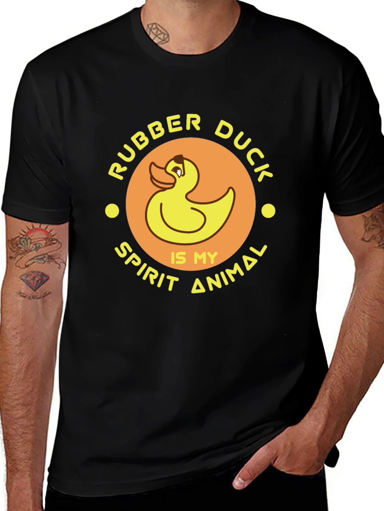 Rubber Duck Spirit Animal Black T-Shirt