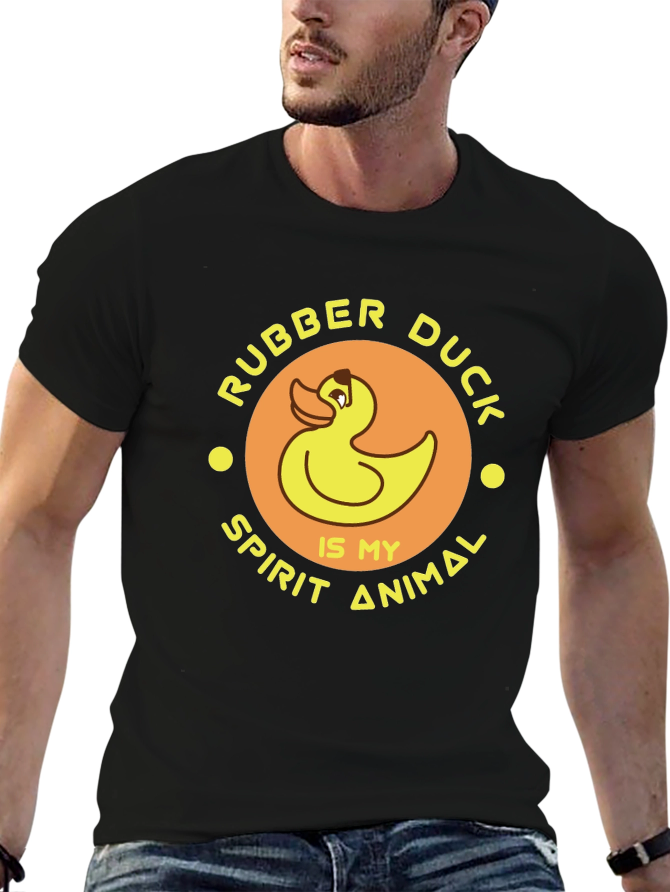 Rubber Duck Spirit Animal Black T-Shirt