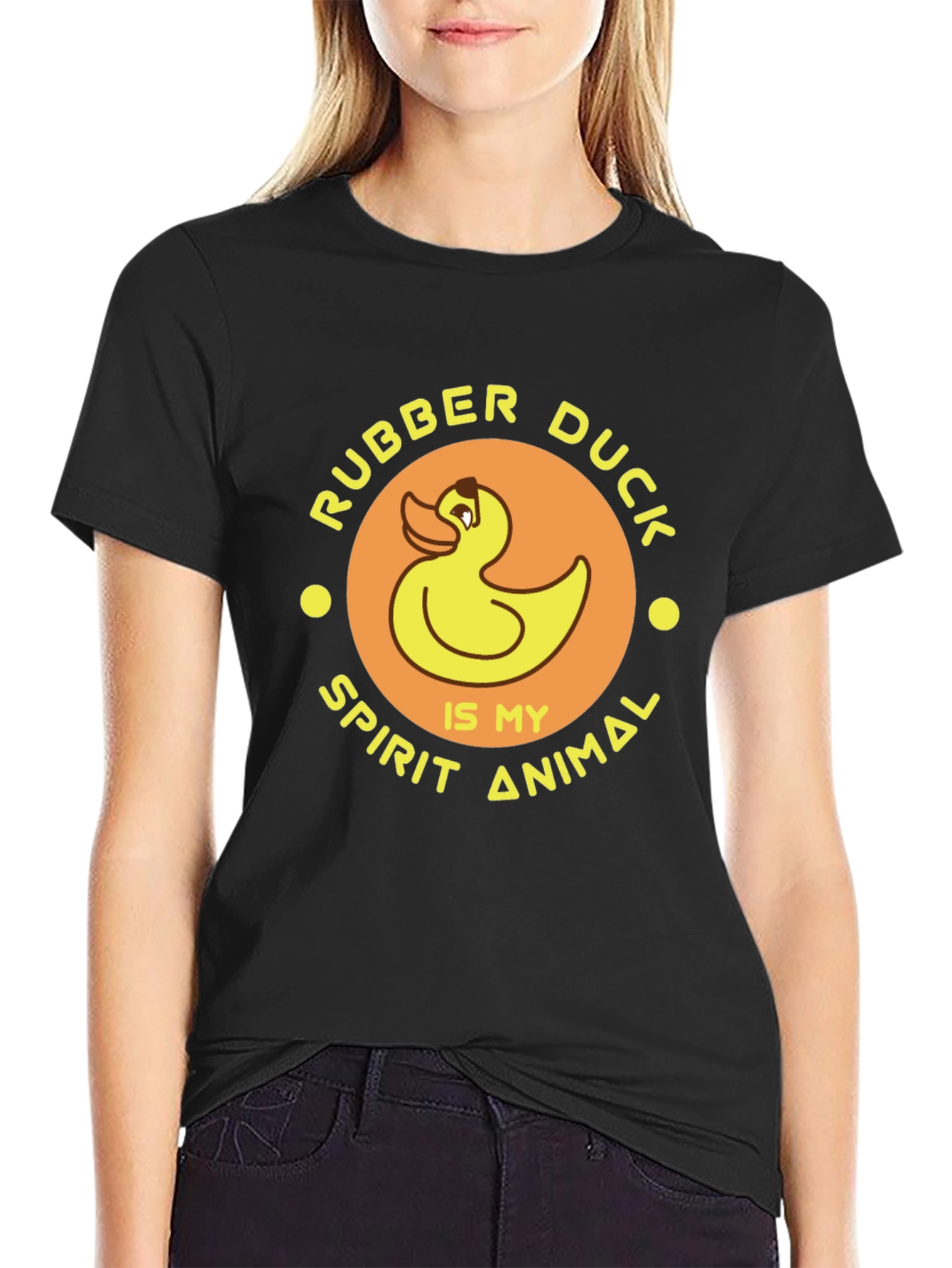 Rubber Duck Spirit Animal Black T-Shirt