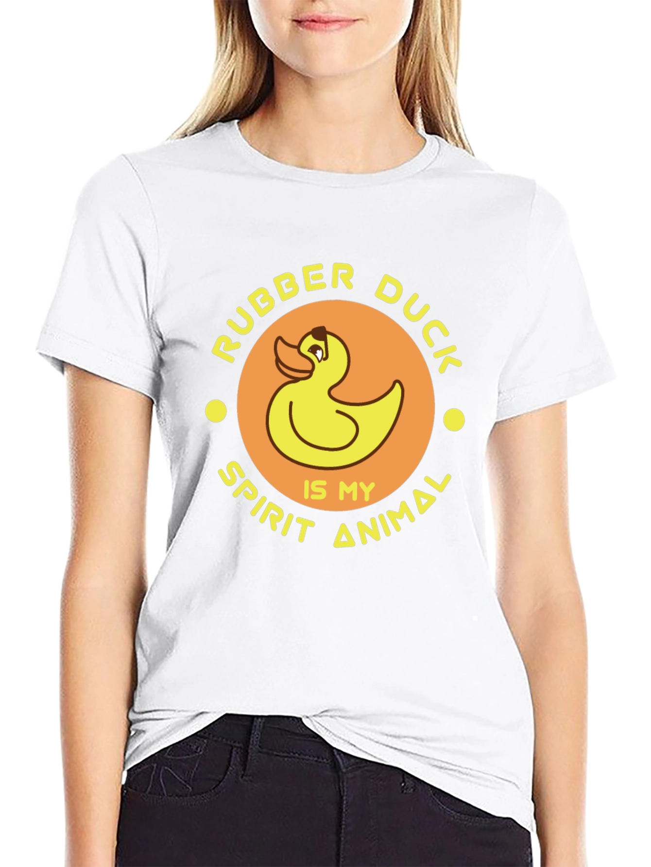 Rubber Duck Spirit Animal Black T-Shirt