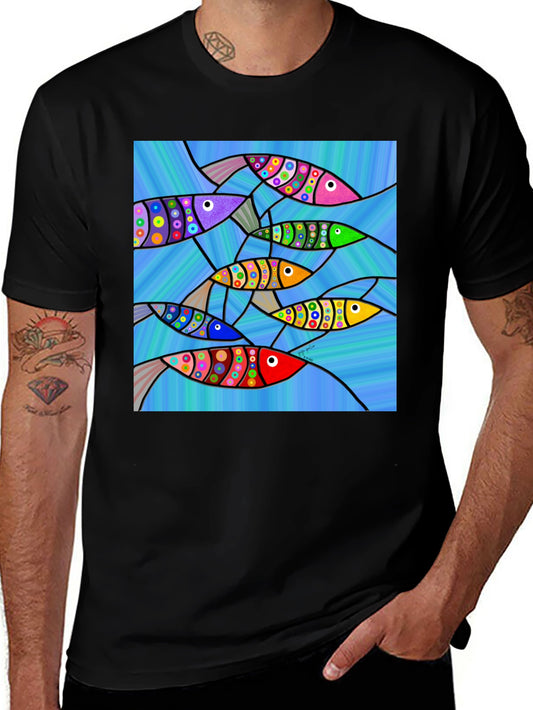 Abstract Fish Art Graphic T-Shirt