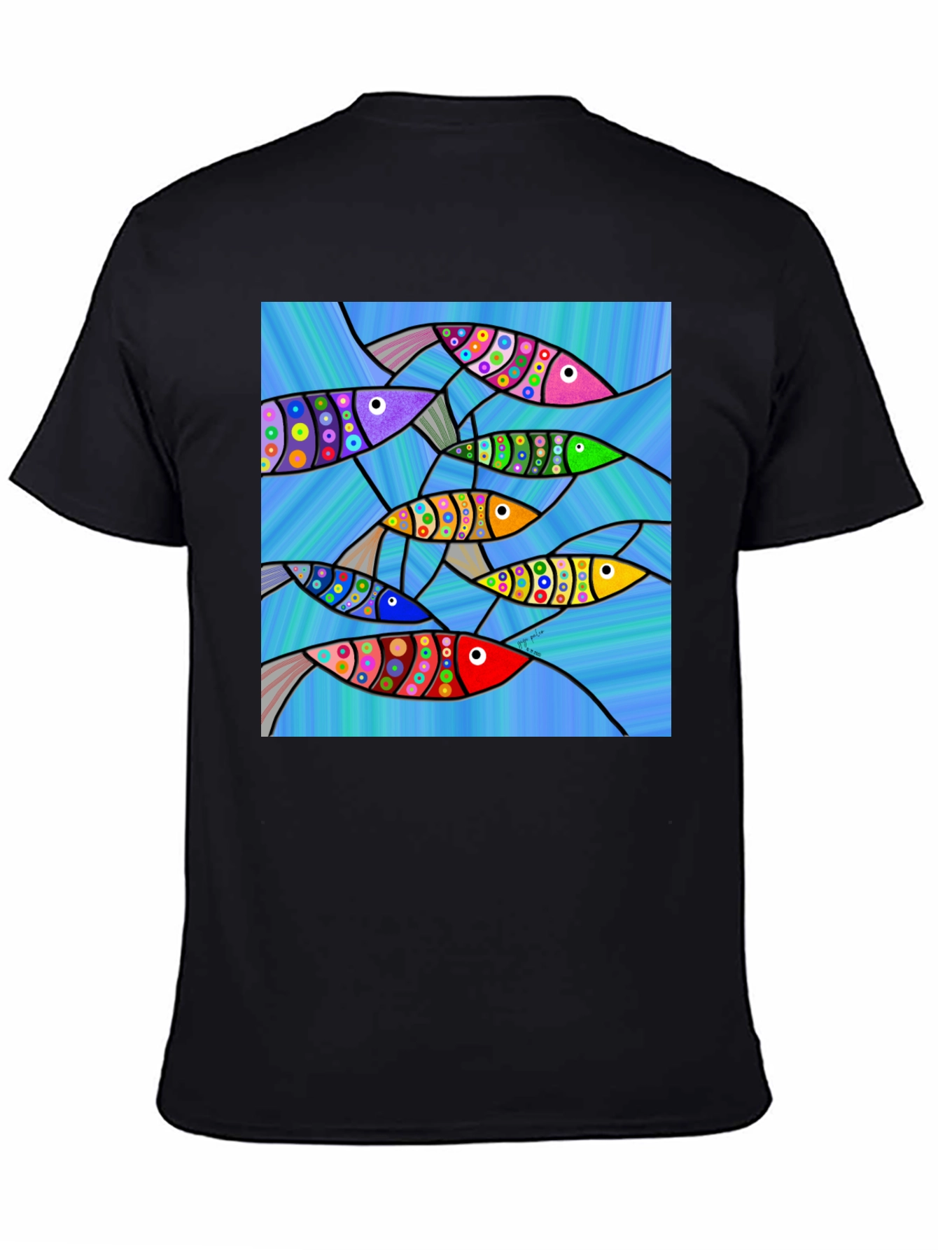 Abstract Fish Art Graphic T-Shirt