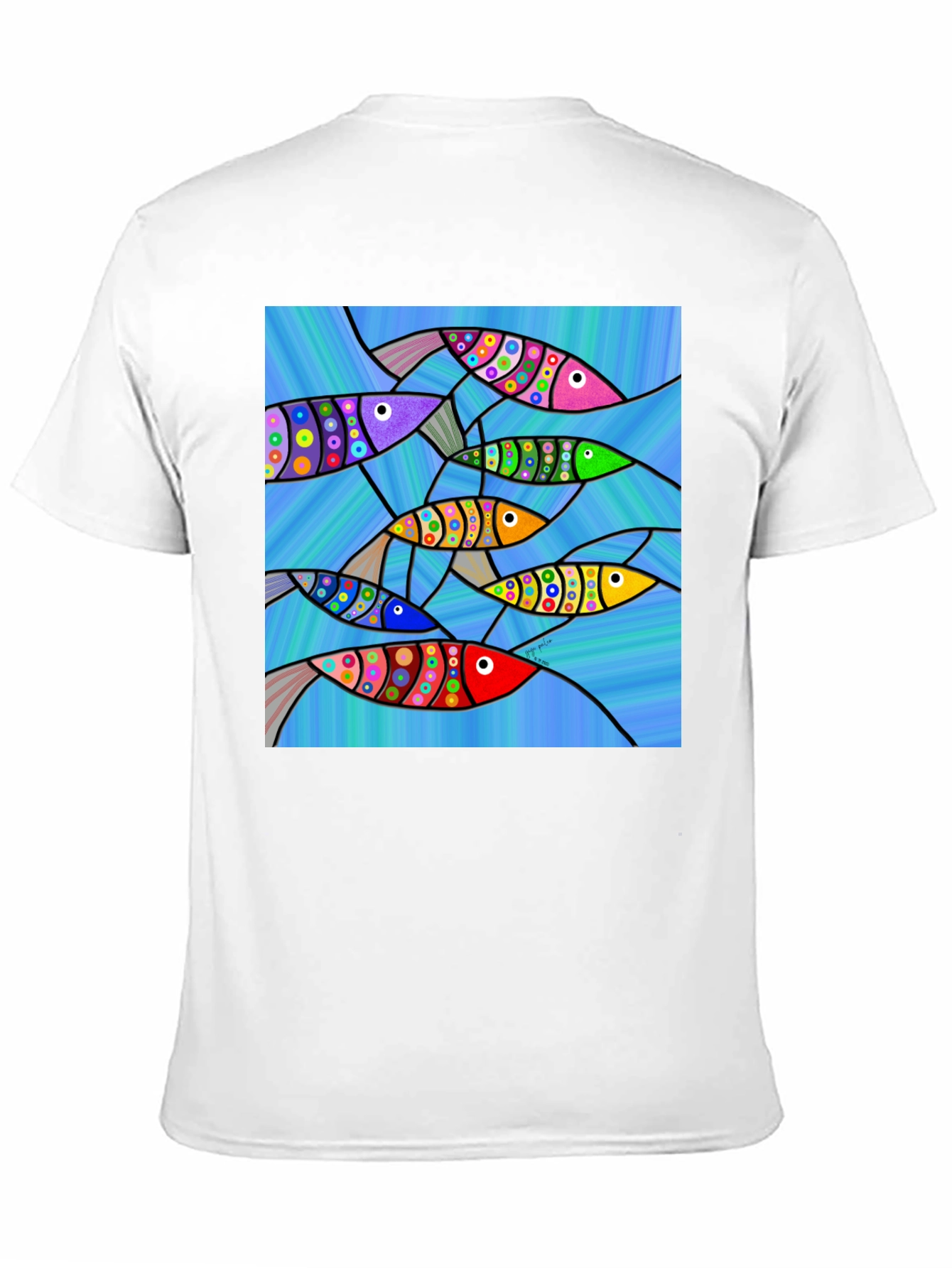 Abstract Fish Art Graphic T-Shirt