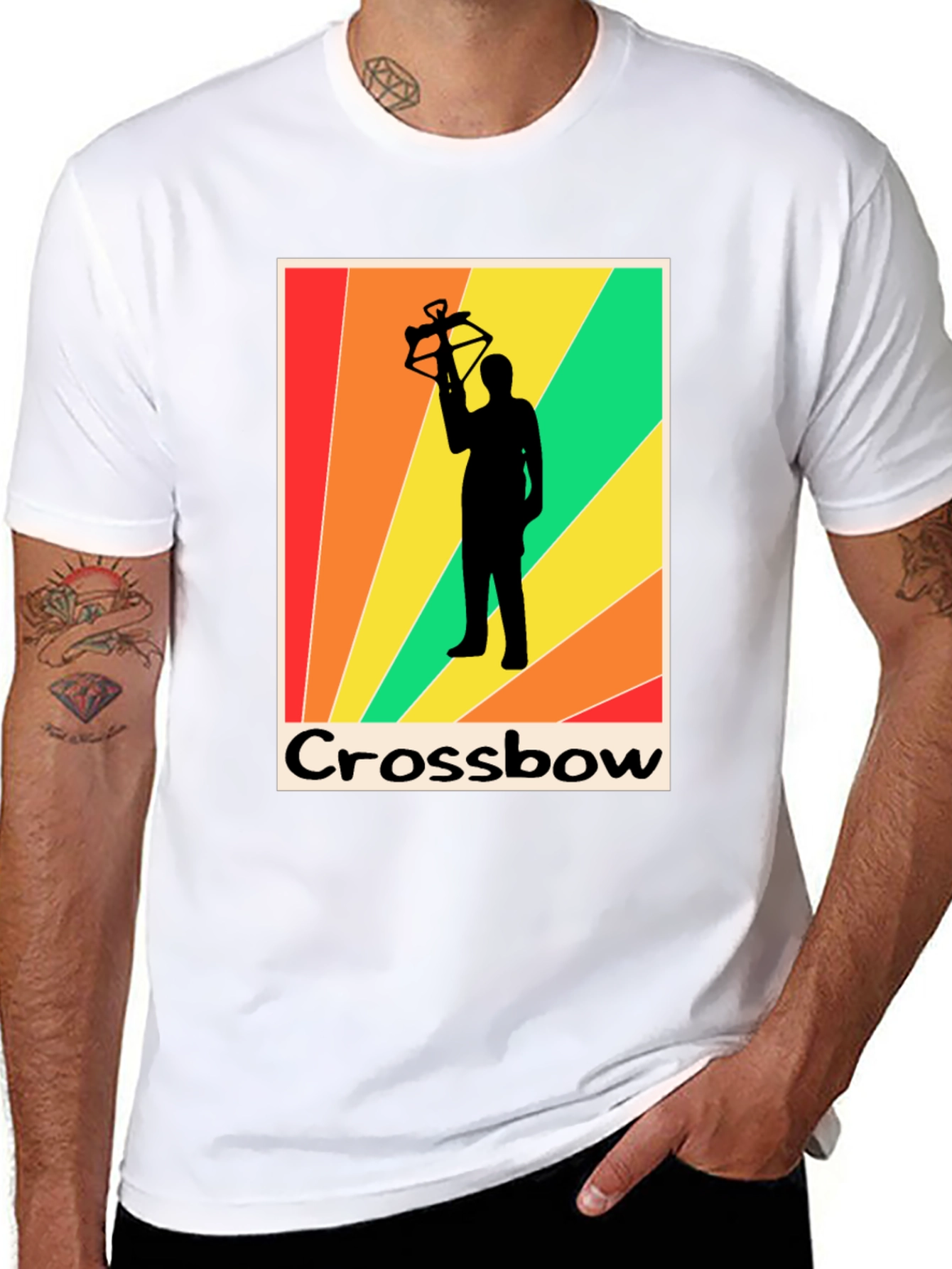 Retro Crossbow T-Shirt - Archer Silhouette Tee